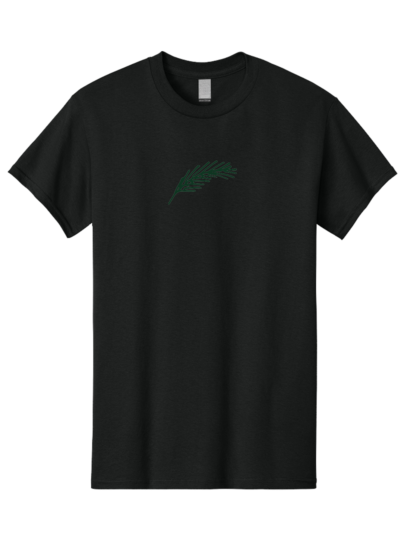 Feather Men'S Graphic Tee, 100% Cotton, Comfortable Casual Summer Wear, Machine Washable, Simple Pine Branch, Minimalist Design, Black Silhouette, Leafy Greens, Botanical Illustration, Natural Elements, Abstract Art, Modern Graphics - Aaa873 1