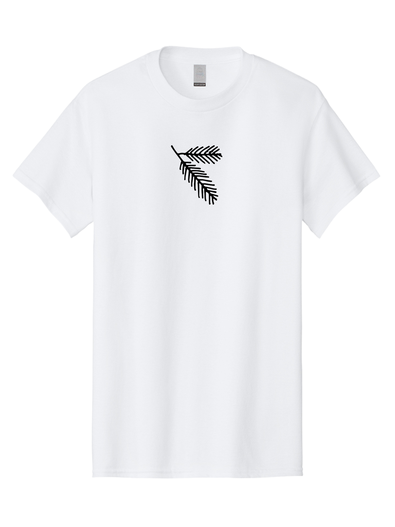 Fir-Branch Men'S Graphic Tee, 100% Cotton, Comfortable Casual Summer Wear, Machine Washable, Pine Branch Illustration, Black Silhouette, Simple Design, Minimalist Art, Nature-Inspired Graphics, Evergreen Branch, Digital Art - Aaa878 29