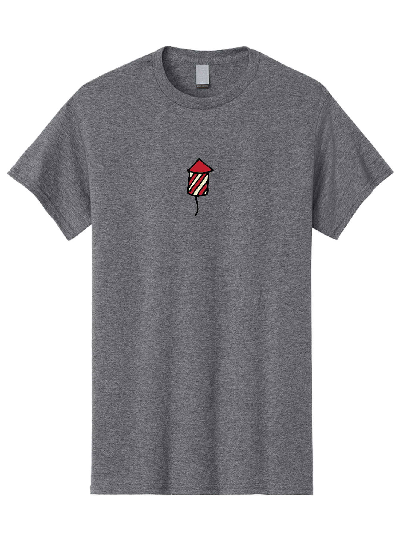 Firework Men'S Graphic Tee, 100% Cotton, Comfortable Casual Summer Wear, Machine Washable, Firework Illustration, Red And White Stripes, Festive Celebration, Cartoon Style, Simple Design, Holiday Theme, Vibrant Colors - Aaa881 9