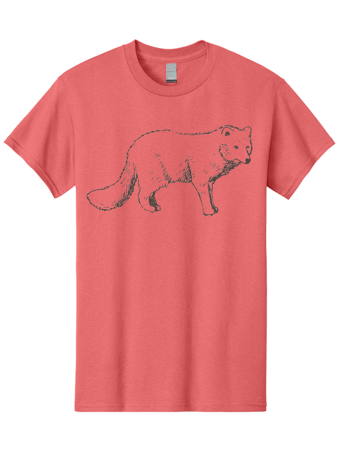 Fox Men'S Graphic Tee, 100% Cotton, Comfortable Casual Summer Wear, Machine Washable, Hand-Drawn Fox, Wildlife Illustration, Animal Art, Sketch Of A Fox, Furry Creature, Wild Animal, Cute Fox, Cartoon Style - Aaa885 5
