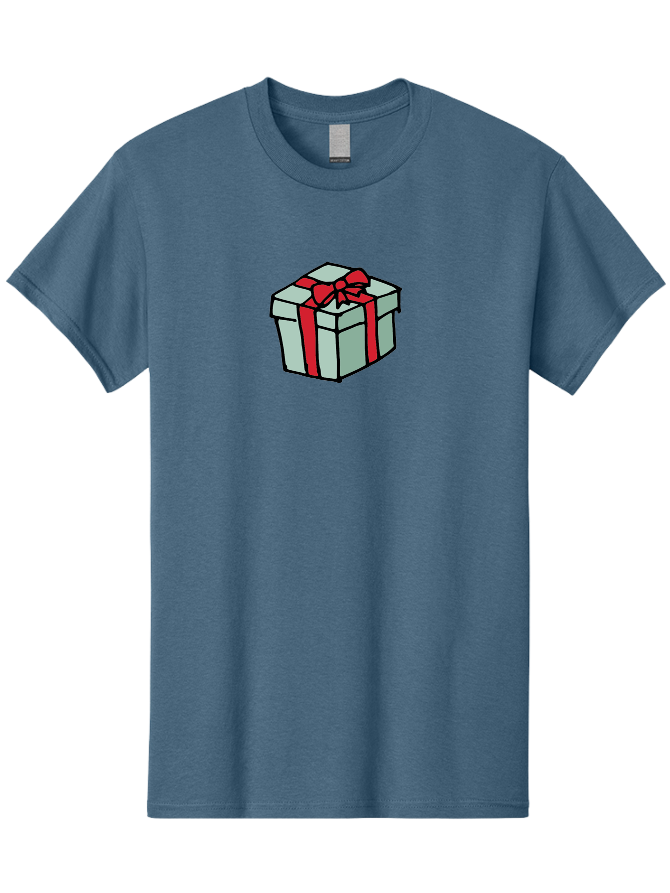 Gift-Box Men'S Graphic Tee, 100% Cotton, Comfortable Casual Summer Wear, Machine Washable, Wrapped Present, Gift Box, Red Ribbon, Festive Wrapping, Holiday Gift, Present With Bow, Gift Idea - Aaa895 11
