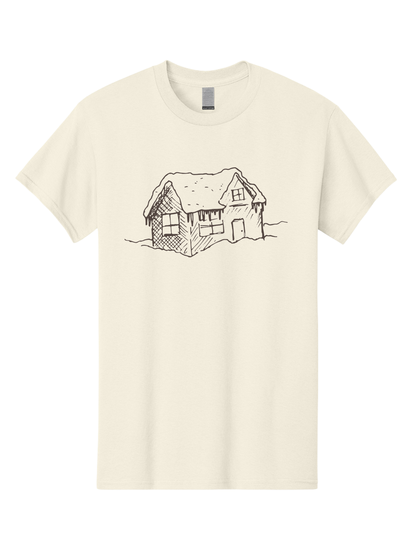 Gingerbread-House Men'S Graphic Tee, 100% Cotton, Comfortable Casual Summer Wear, Machine Washable, Whimsical House, Simple Drawing, Sketch Art, Cottage Design, Dreamy Architecture, Charming Abode, Rustic Charm, Hand-Drawn Illustration - Aaa896 17