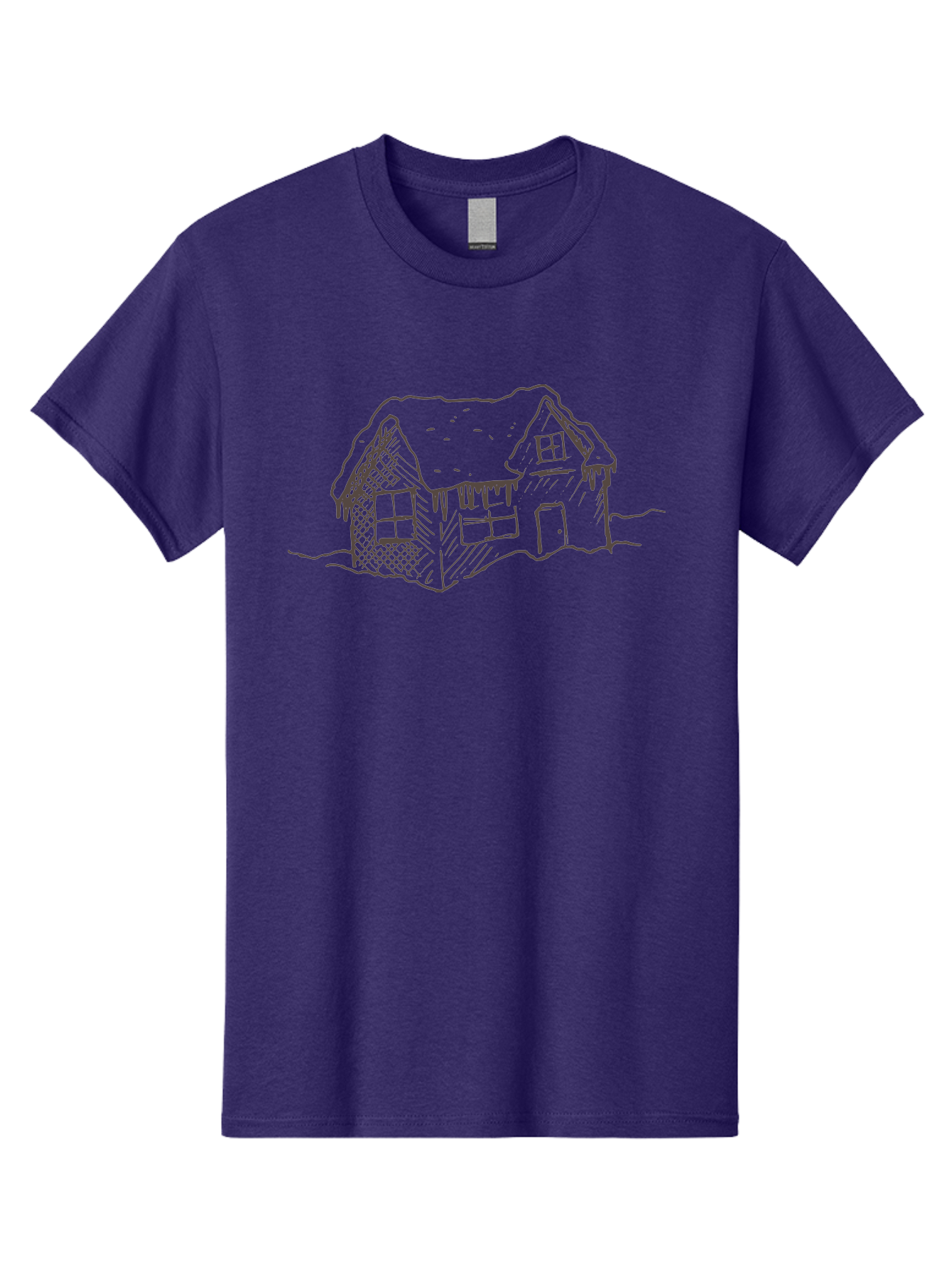 Gingerbread-House Men'S Graphic Tee, 100% Cotton, Comfortable Casual Summer Wear, Machine Washable, Whimsical House, Simple Drawing, Sketch Art, Cottage Design, Dreamy Architecture, Charming Abode, Rustic Charm, Hand-Drawn Illustration - Aaa896 21