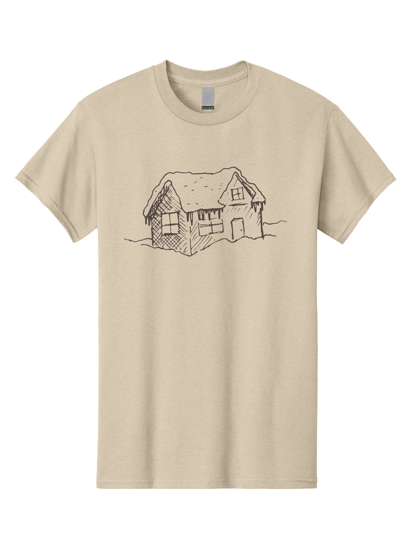 Gingerbread-House Men'S Graphic Tee, 100% Cotton, Comfortable Casual Summer Wear, Machine Washable, Whimsical House, Simple Drawing, Sketch Art, Cottage Design, Dreamy Architecture, Charming Abode, Rustic Charm, Hand-Drawn Illustration - Aaa896 27