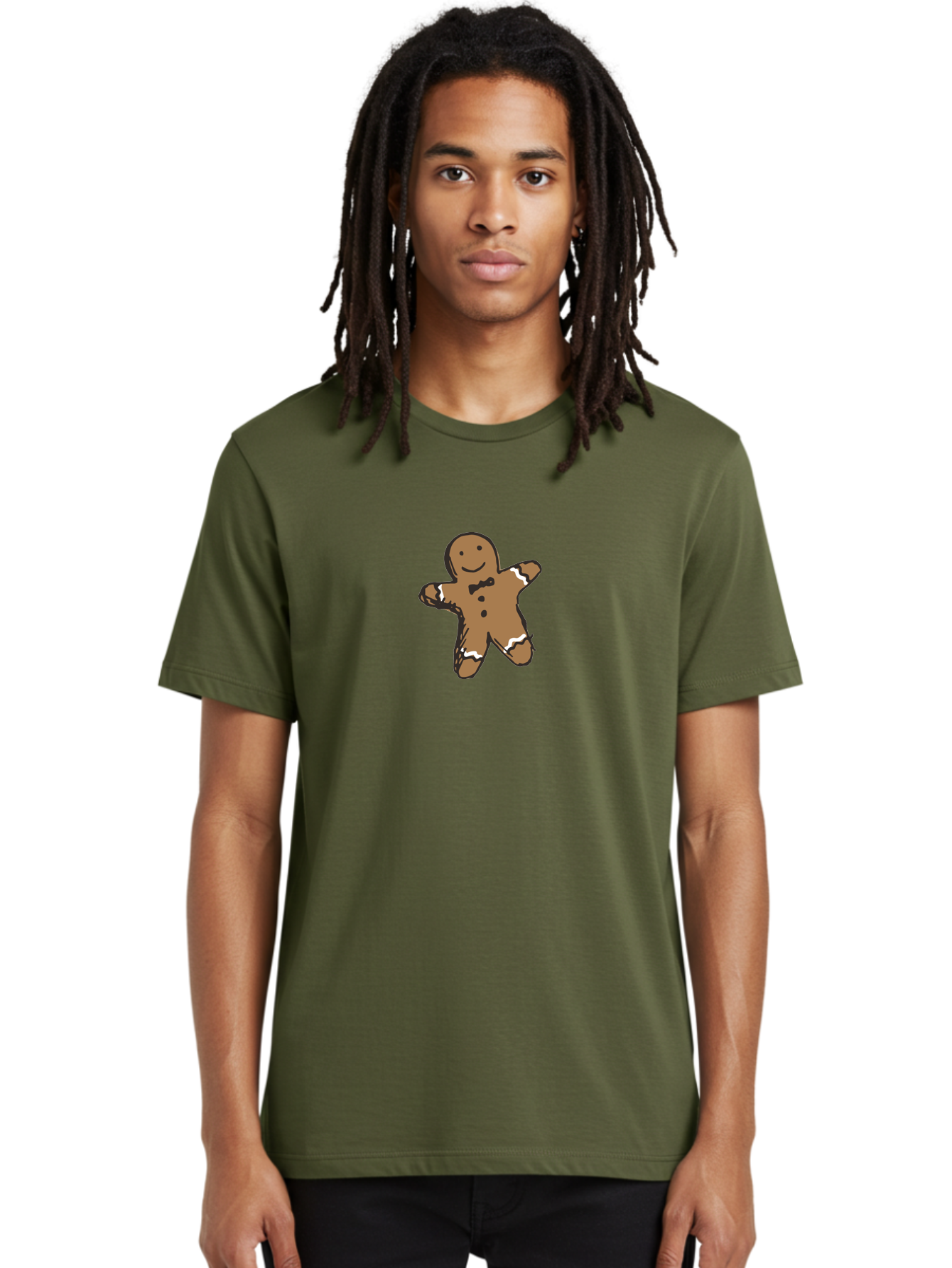 Gingerbread-Man-3 Men'S Graphic Tee, 100% Cotton, Comfortable Casual Summer Wear, Machine Washable, Gingerbread Man, Festive Treat, Holiday Cookie, Sweet Delight, Icing Decorations, Cartoon Character, Christmas Cookie, Baking Fun - Aaa899 18