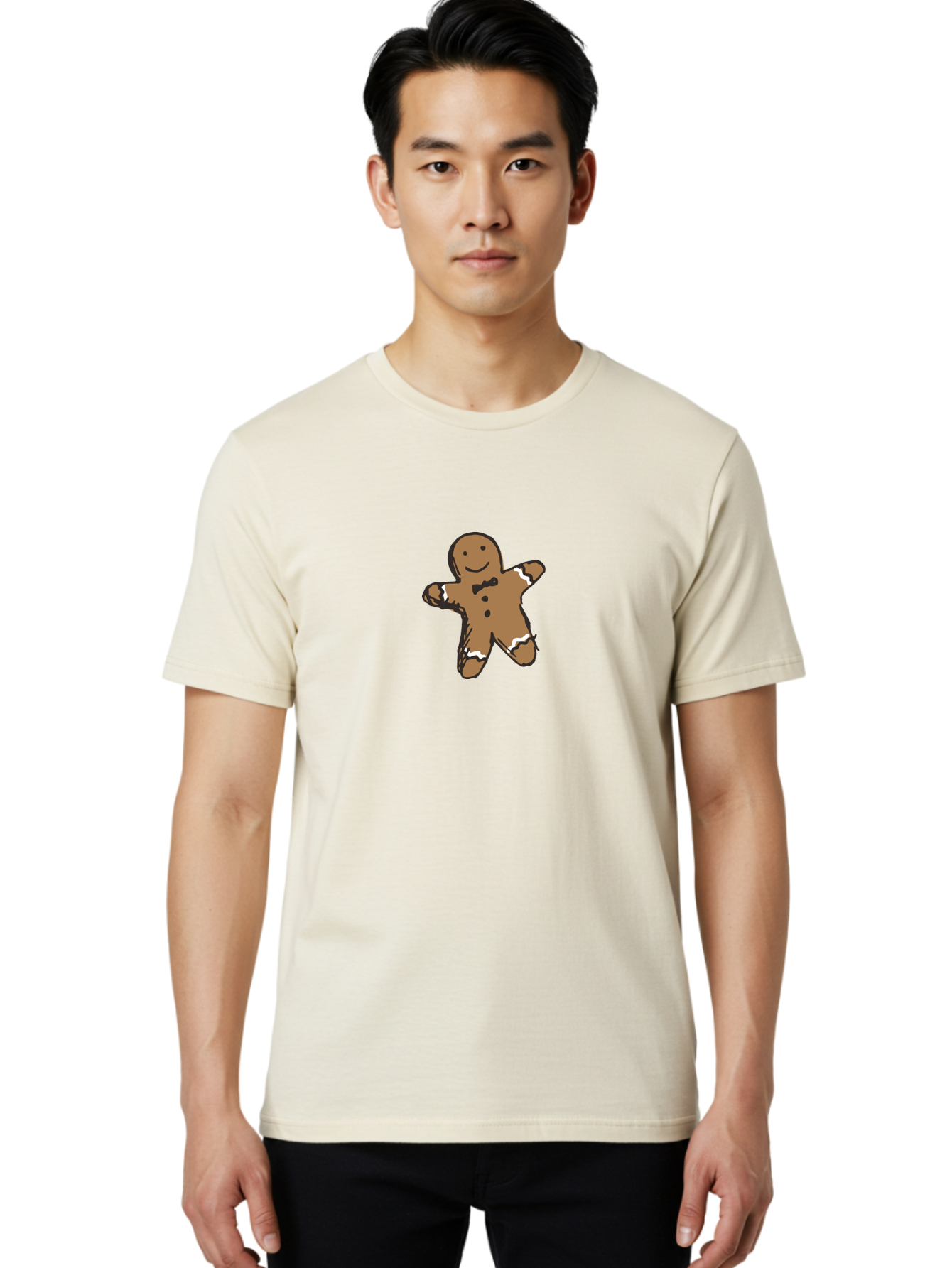 Gingerbread-Man-3 Men'S Graphic Tee, 100% Cotton, Comfortable Casual Summer Wear, Machine Washable, Gingerbread Man, Festive Treat, Holiday Cookie, Sweet Delight, Icing Decorations, Cartoon Character, Christmas Cookie, Baking Fun - Aaa899 22