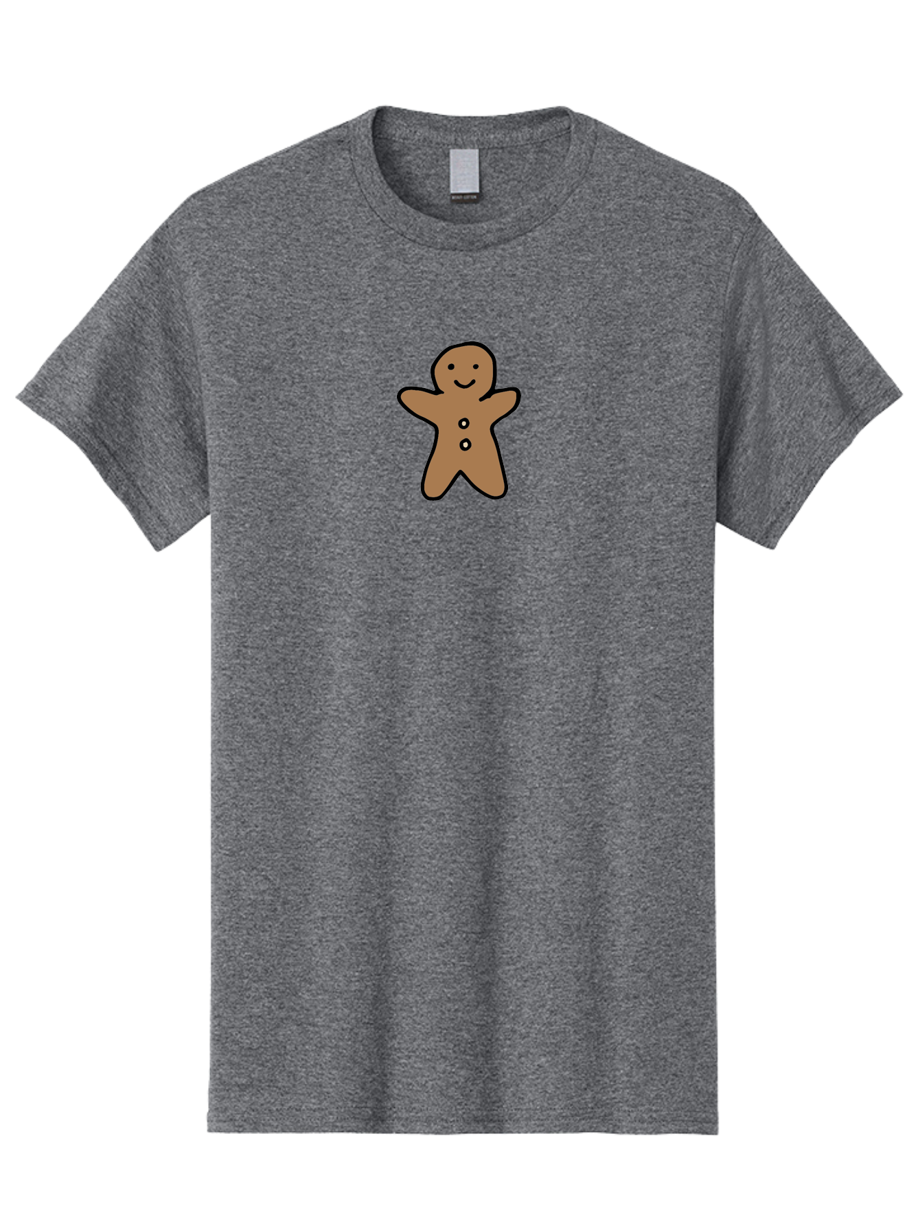 Gingerbread-Man-6 Men'S Graphic Tee, 100% Cotton, Comfortable Casual Summer Wear, Machine Washable, Gingerbread Man, Cartoon Character, Smiling Face, Black Outline, Sweet Treat, Holiday Cookie, Festive Dessert, Whimsical Illustration, - Aaa902 9
