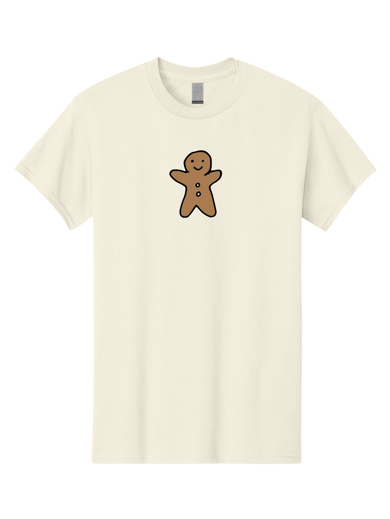 Gingerbread-Man-6 Men'S Graphic Tee, 100% Cotton, Comfortable Casual Summer Wear, Machine Washable, Gingerbread Man, Cartoon Character, Smiling Face, Black Outline, Sweet Treat, Holiday Cookie, Festive Dessert, Whimsical Illustration, - Aaa902 17
