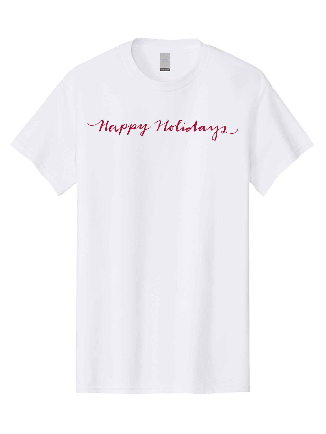 Happy-Holidays-3 Men'S Graphic Tee, 100% Cotton, Comfortable Casual Summer Wear, Machine Washable, Happy Holidays, Holiday Wishes, Festive Greetings, Red Script, Cursive Font, Holiday Season - Aaa915 29