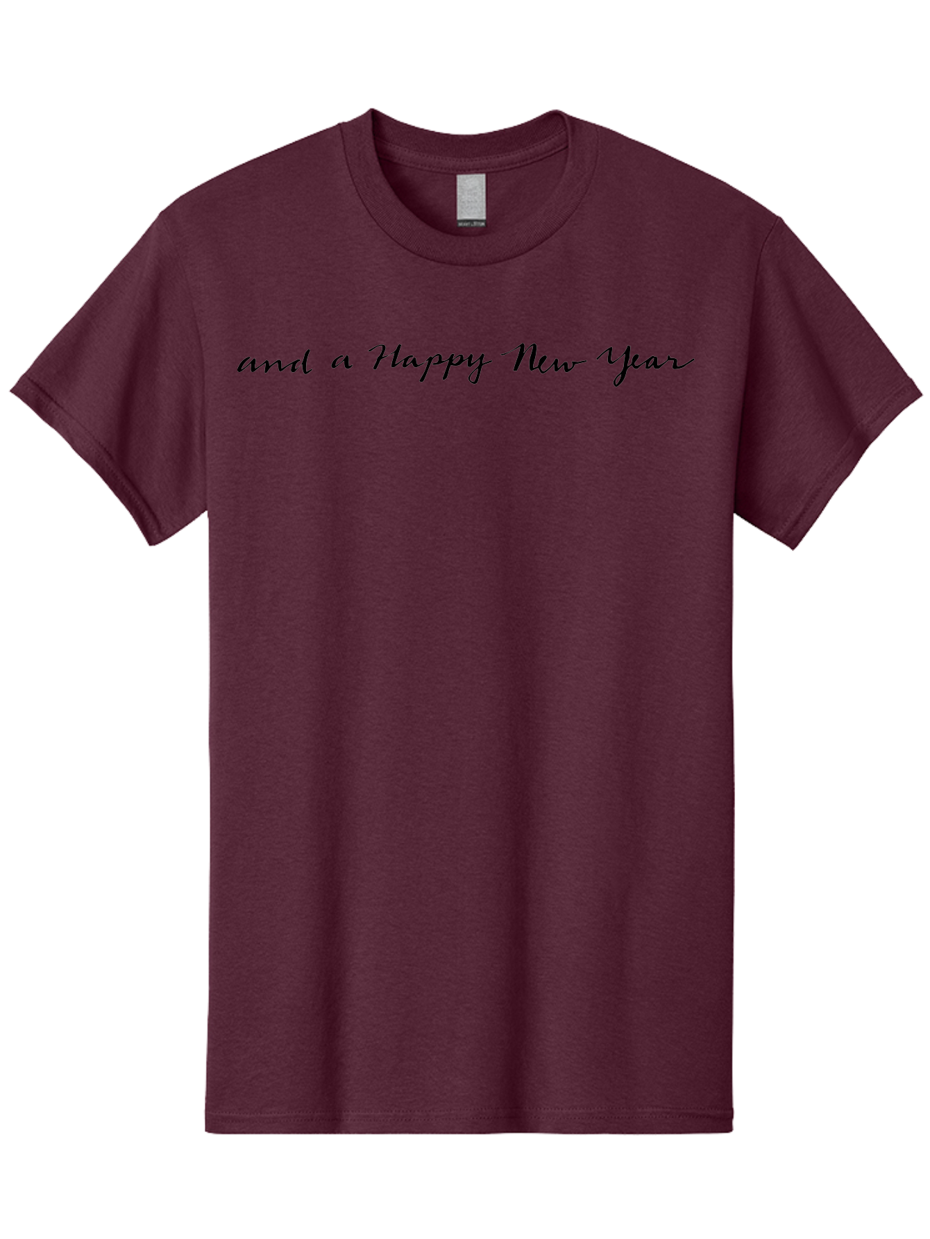 Happy-New-Year-1 Men'S Graphic Tee, 100% Cotton, Comfortable Casual Summer Wear, Machine Washable, Happy New Year Wishes, New Year Greeting, Holiday Message, Celebratory Text, Cursive Script, Festive Wishes, New Beginnings - Aaa923 13