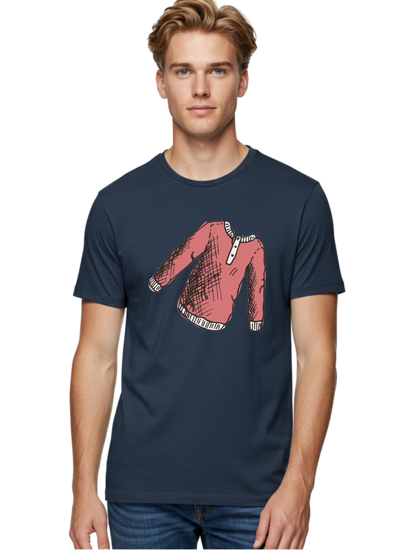 Henley-Shirt Men'S Graphic Tee, 100% Cotton, Comfortable Casual Summer Wear, Machine Washable, Pink Sweater, Casual Wear, Knitted Fabric, White Trim, Three-Button Placket, Scratchy Sketch Lines, Fashion Illustration, Clothing Design, - Aaa926 20