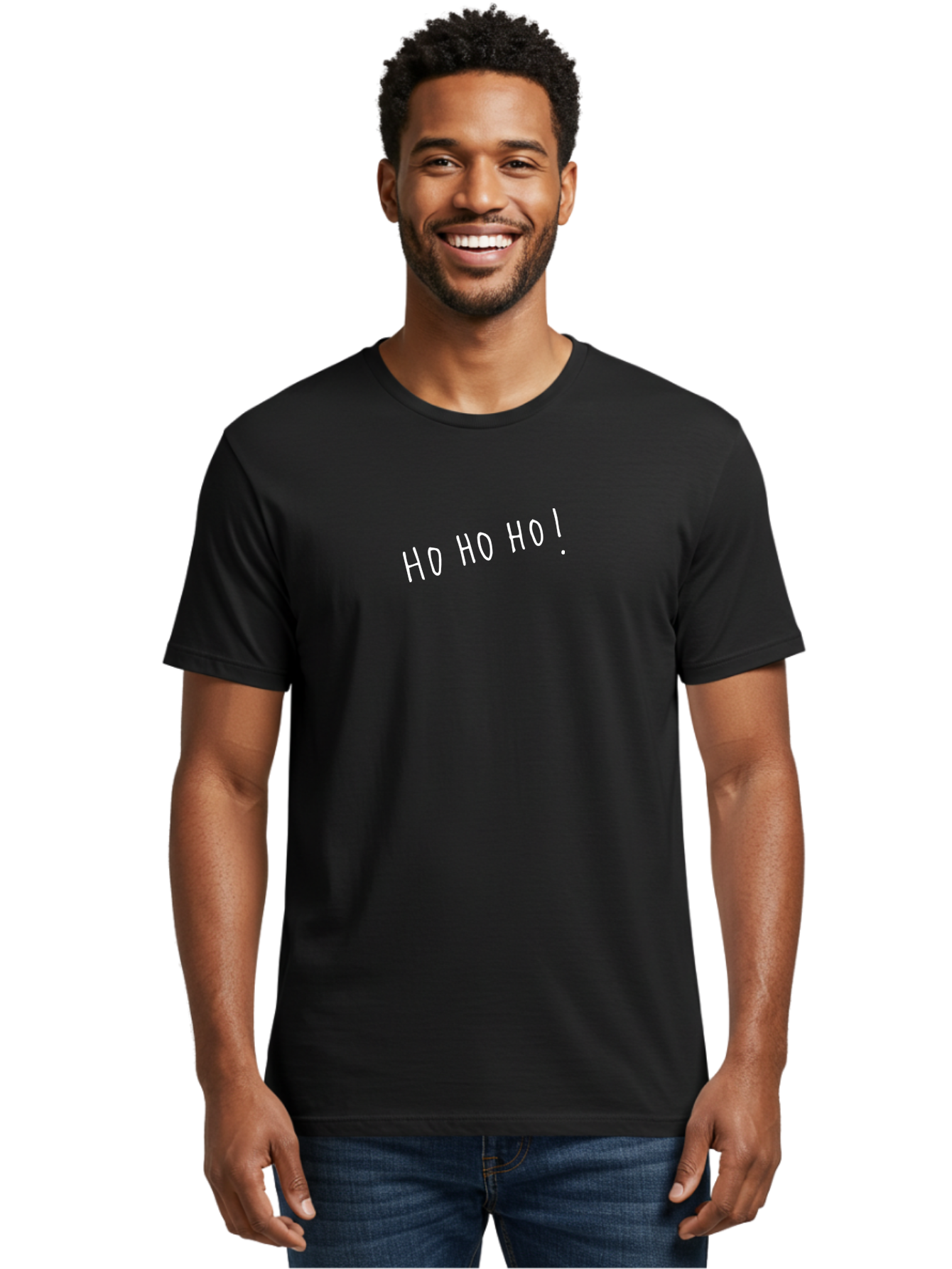 Ho-Ho-Ho Men'S Graphic Tee, 100% Cotton, Comfortable Casual Summer Wear, Machine Washable, Holiday Cheer, Festive Greeting, Jolly Phrase, Christmas Humor, Fun Phrase, Playful Text, Joyful Message - Aaa927 10