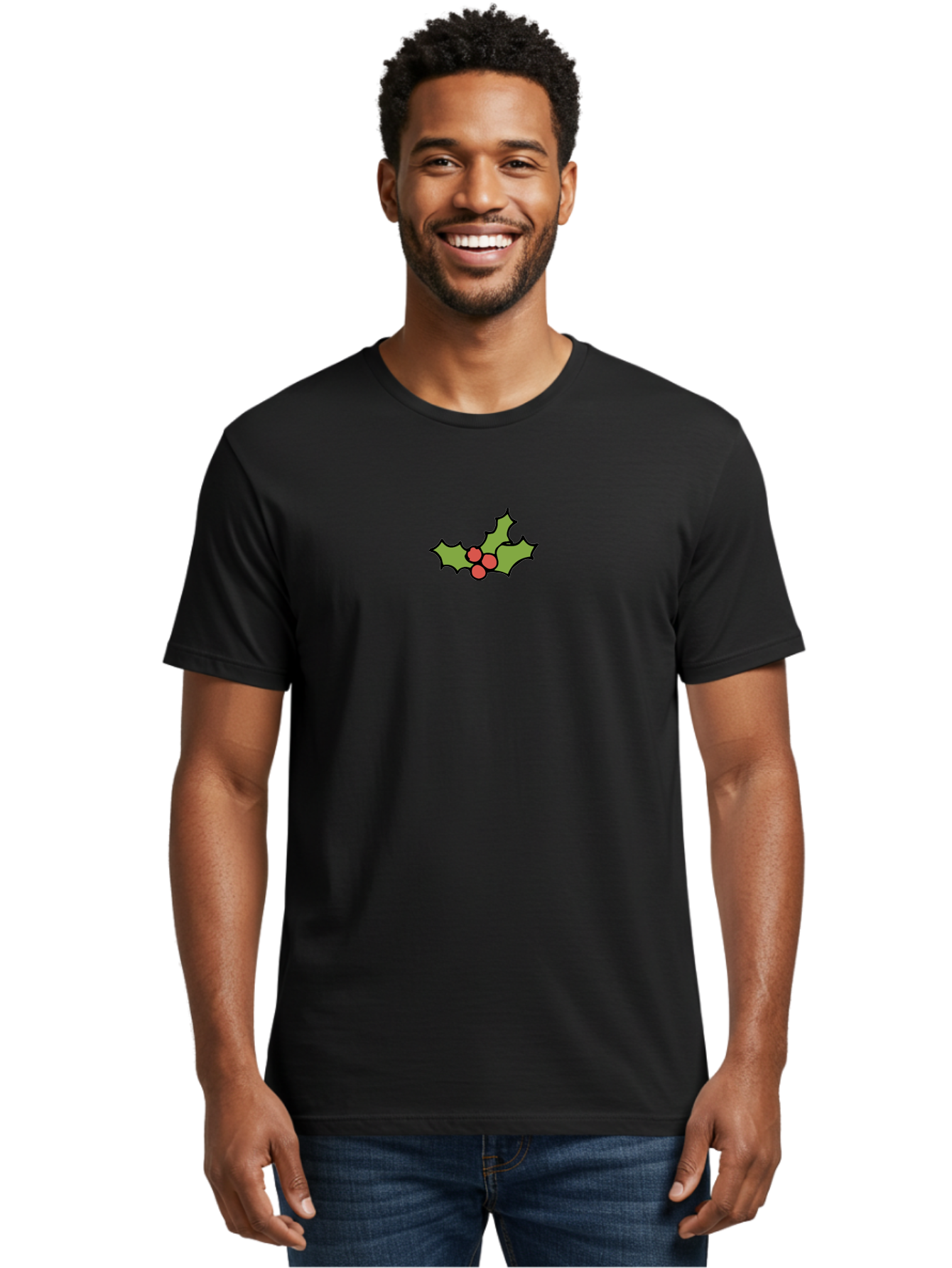 Holly-1 Men'S Graphic Tee, 100% Cotton, Comfortable Casual Summer Wear, Machine Washable, Holly Leaves, Red Berries, Festive Decor, Christmas Symbol, Traditional Motif, Winter Decoration, Holiday Theme - Aaa928 26