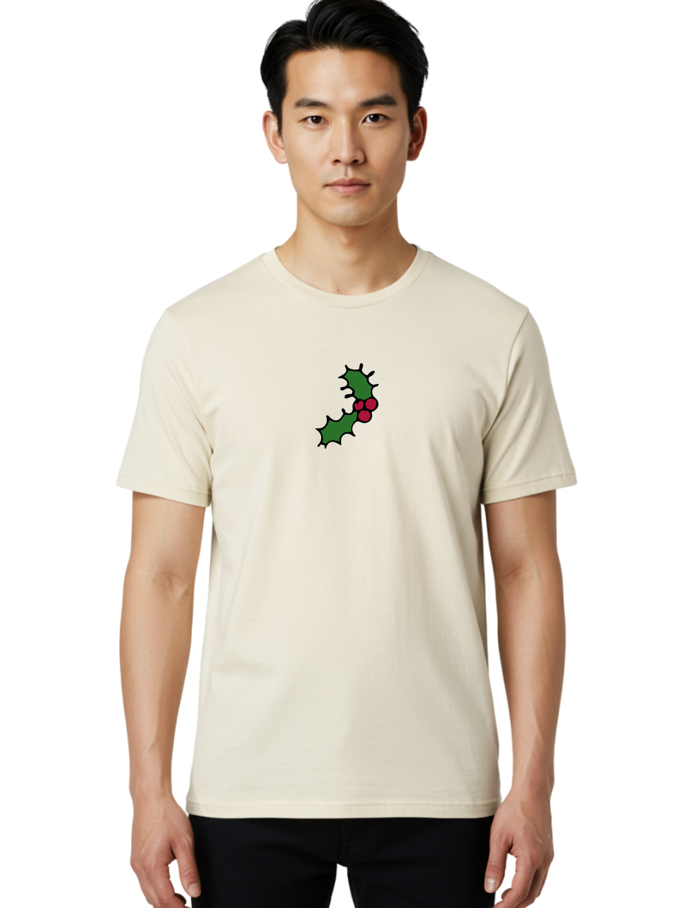 Holly-4 Men'S Graphic Tee, 100% Cotton, Comfortable Casual Summer Wear, Machine Washable, Holiday Decorations, Festive Holly, Christmas Symbols, Holly Leaves, Red Berries, Winter Decor, Seasonal Graphics, Festive Illustrations - Aaa931 20