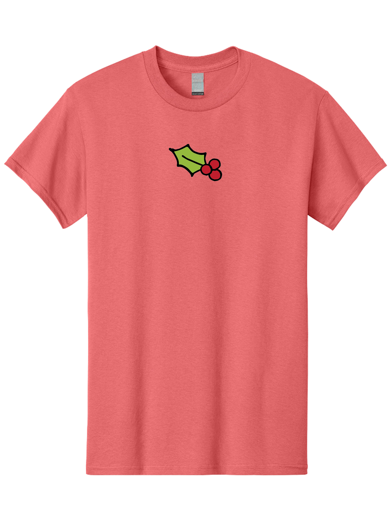 Holly-Leaves-And-Berries-1 Men'S Graphic Tee, 100% Cotton, Comfortable Casual Summer Wear, Machine Washable, Holly Leaf Illustration, Red Berries, Festive Decor, Holiday Theme, Christmas Symbol, Winter Decoration, Cartoon Style, - Aaa934 21