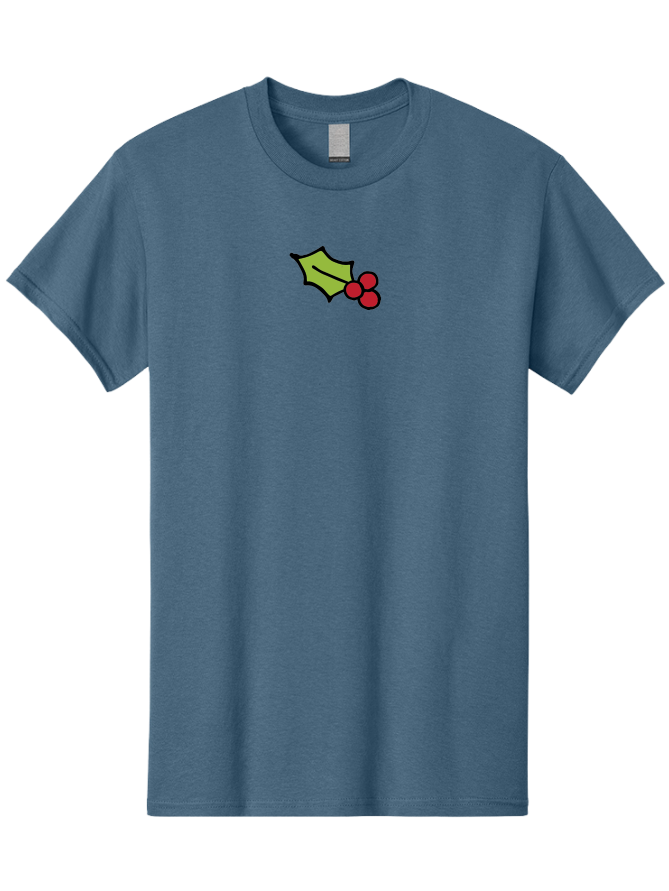 Holly-Leaves-And-Berries-1 Men'S Graphic Tee, 100% Cotton, Comfortable Casual Summer Wear, Machine Washable, Holly Leaf Illustration, Red Berries, Festive Decor, Holiday Theme, Christmas Symbol, Winter Decoration, Cartoon Style, - Aaa934 9