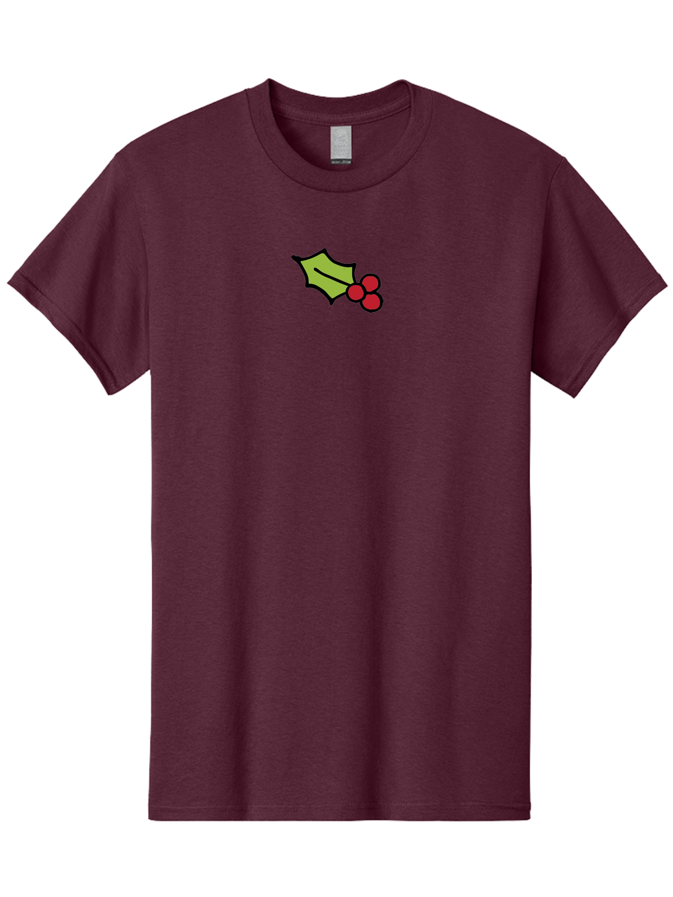 Holly-Leaves-And-Berries-1 Men'S Graphic Tee, 100% Cotton, Comfortable Casual Summer Wear, Machine Washable, Holly Leaf Illustration, Red Berries, Festive Decor, Holiday Theme, Christmas Symbol, Winter Decoration, Cartoon Style, - Aaa934 27