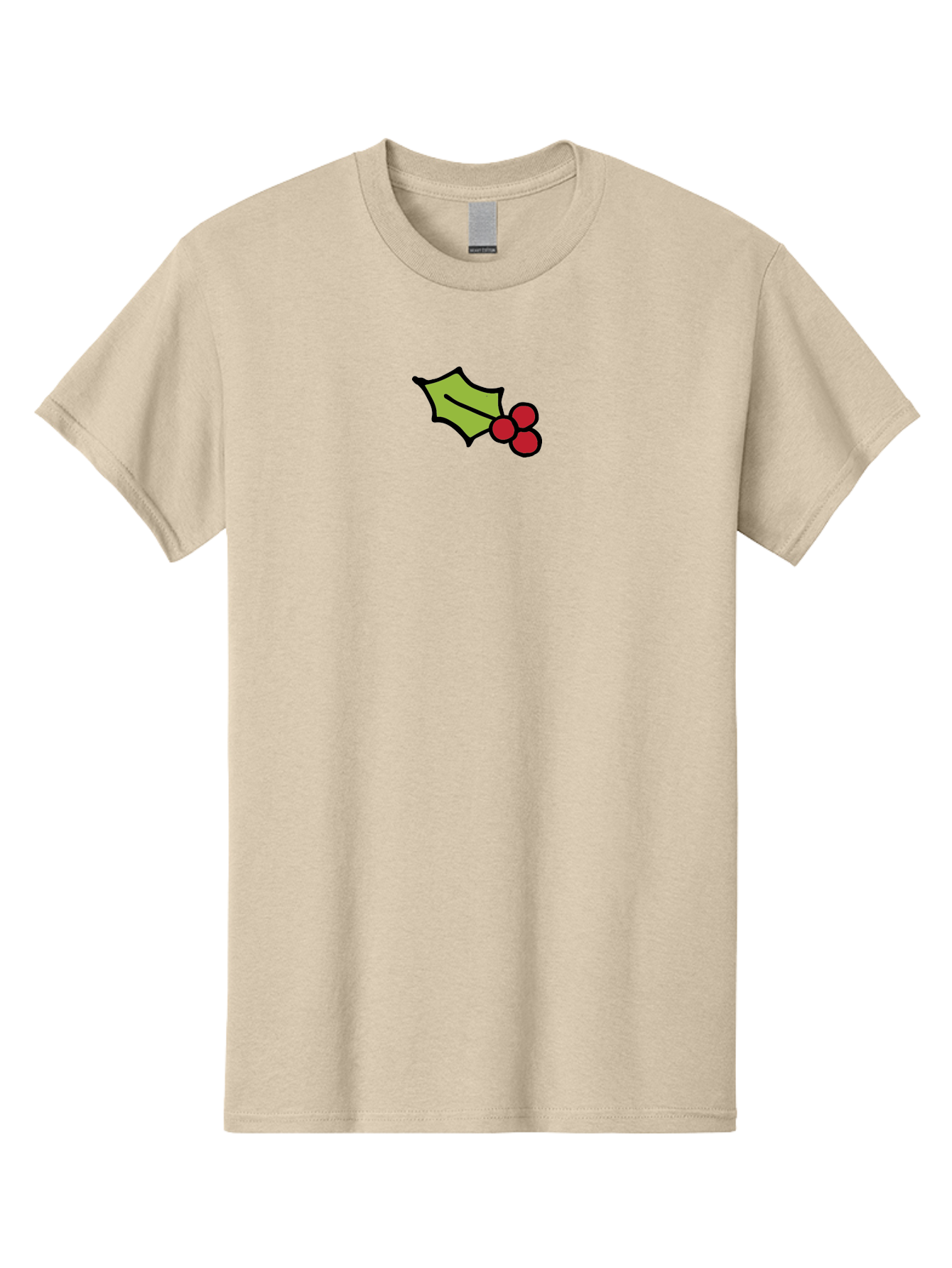 Holly-Leaves-And-Berries-1 Men'S Graphic Tee, 100% Cotton, Comfortable Casual Summer Wear, Machine Washable, Holly Leaf Illustration, Red Berries, Festive Decor, Holiday Theme, Christmas Symbol, Winter Decoration, Cartoon Style, - Aaa934 13