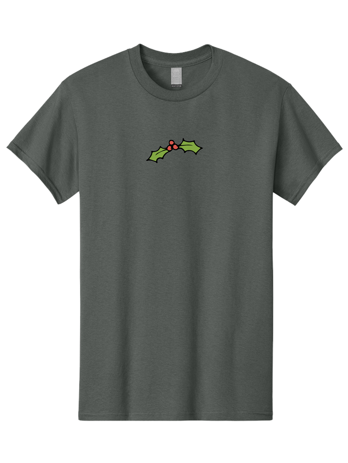Holly Men'S Graphic Tee, 100% Cotton, Comfortable Casual Summer Wear, Machine Washable, Holiday Decor, Christmas Foliage, Festive Holly, Christmas Decoration, Red Berries, Green Leaves, Festive Atmosphere, Winter Wonderland - Aaa938 11