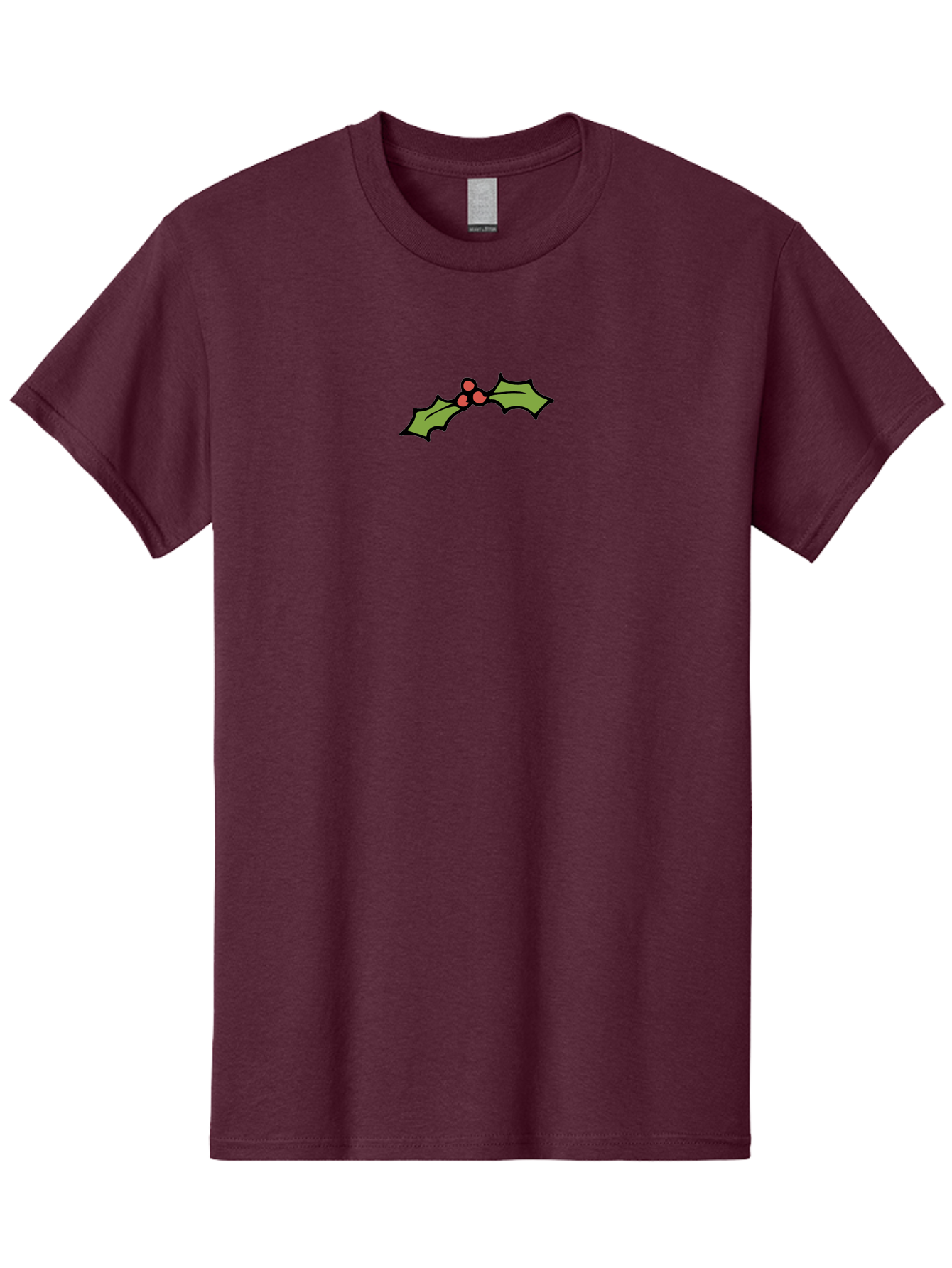 Holly Men'S Graphic Tee, 100% Cotton, Comfortable Casual Summer Wear, Machine Washable, Holiday Decor, Christmas Foliage, Festive Holly, Christmas Decoration, Red Berries, Green Leaves, Festive Atmosphere, Winter Wonderland - Aaa938 5