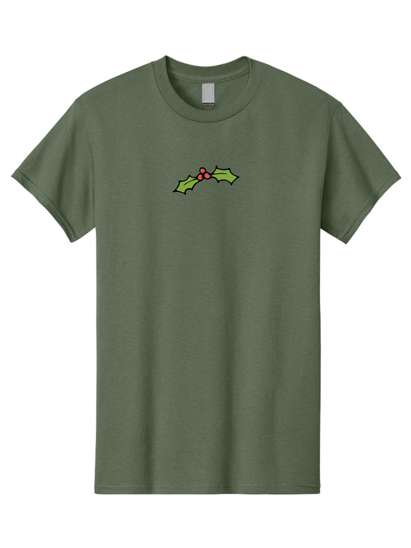 Holly Men'S Graphic Tee, 100% Cotton, Comfortable Casual Summer Wear, Machine Washable, Holiday Decor, Christmas Foliage, Festive Holly, Christmas Decoration, Red Berries, Green Leaves, Festive Atmosphere, Winter Wonderland - Aaa938 23