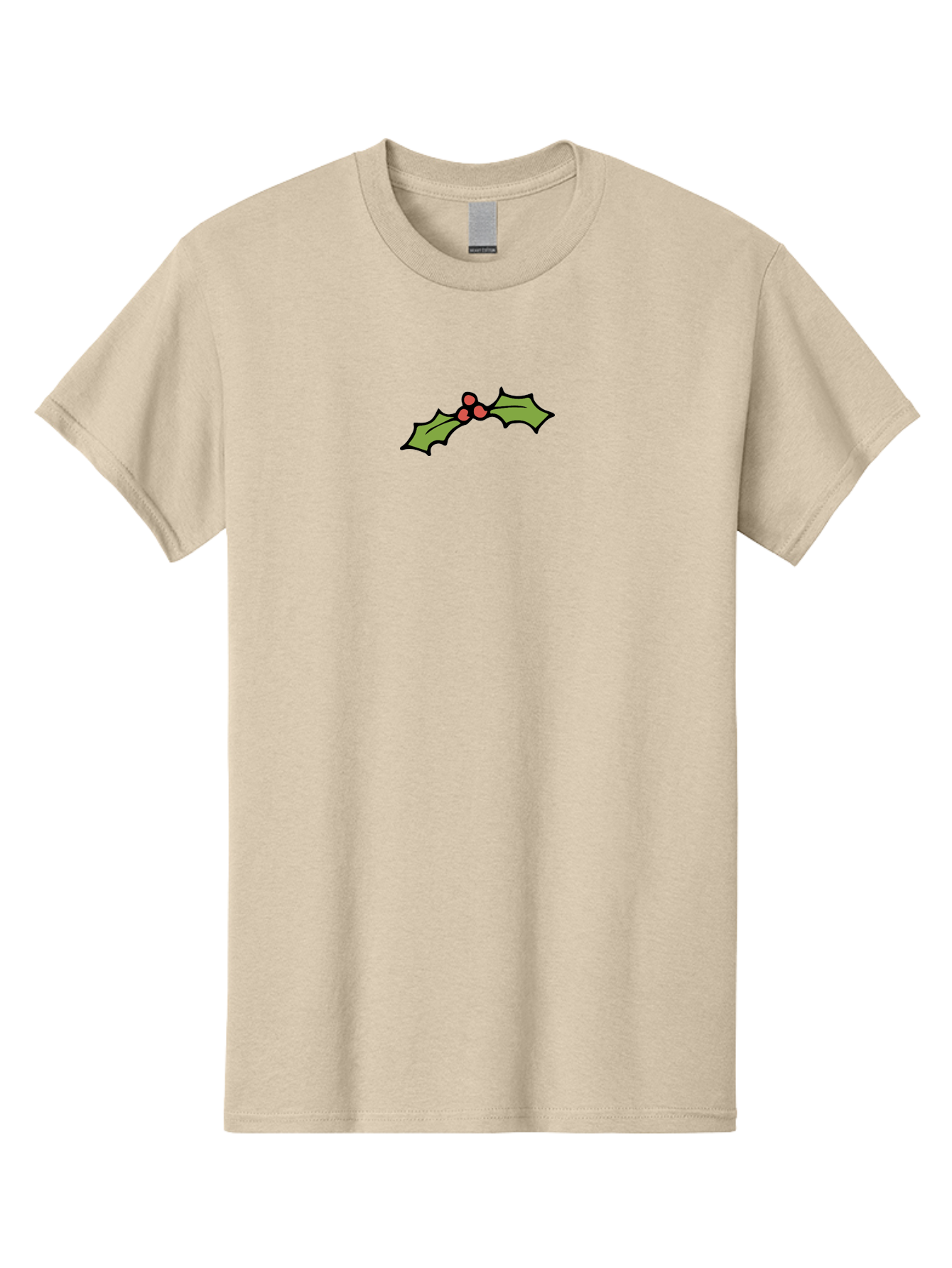 Holly Men'S Graphic Tee, 100% Cotton, Comfortable Casual Summer Wear, Machine Washable, Holiday Decor, Christmas Foliage, Festive Holly, Christmas Decoration, Red Berries, Green Leaves, Festive Atmosphere, Winter Wonderland - Aaa938 13