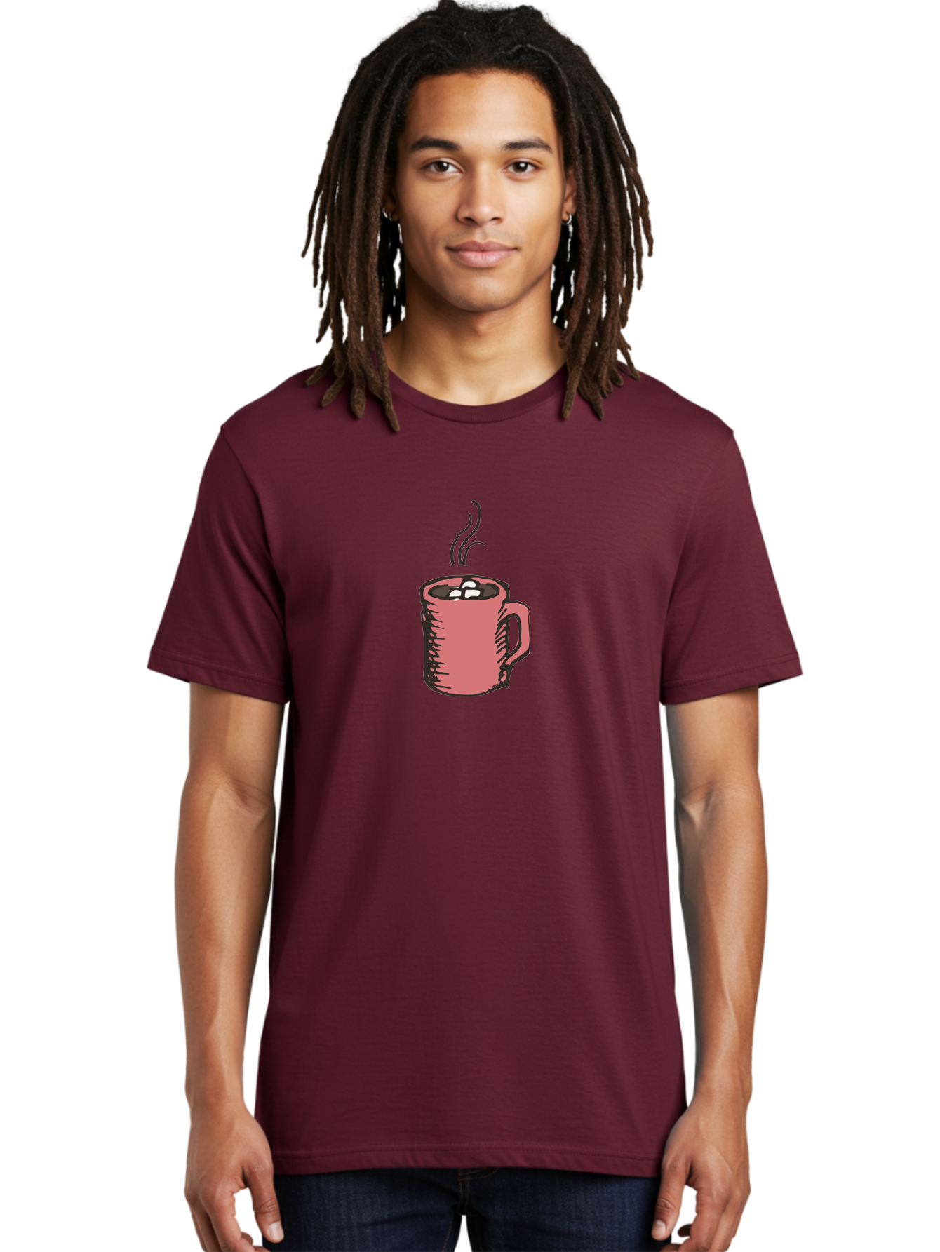Hot-Chocolate Men'S Graphic Tee, 100% Cotton, Comfortable Casual Summer Wear, Machine Washable, Hot Chocolate, Marshmallows, Steaming Hot, Pink Mug, Cozy Drink, Warm Beverage, Sweet Treat, Comforting Delight - Aaa943 14