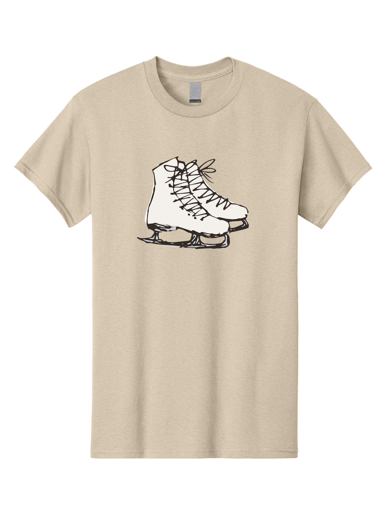 Ice-Skates-1 Men'S Graphic Tee, 100% Cotton, Comfortable Casual Summer Wear, Machine Washable, Ice Skates, Winter Sports, Figure Skating, Ice Skating, Laced Boots, Winter Fun, Cold Weather Activities, Frozen Rink - Aaa944 3