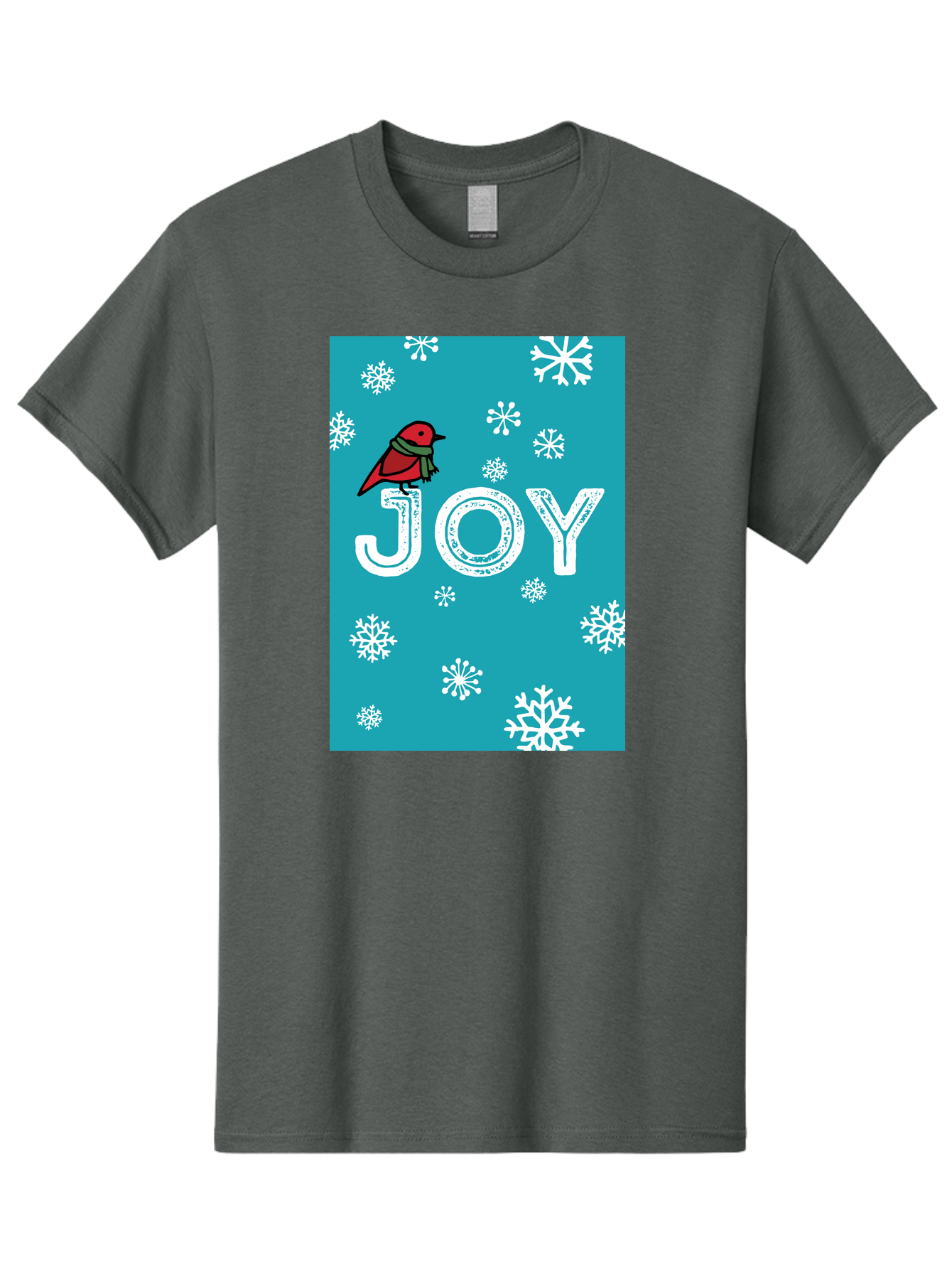 Joy Men'S Graphic Tee, 100% Cotton, Comfortable Casual Summer Wear, Machine Washable, Holiday Cheer, Red Bird, Scarf, Snowflakes, Winter Wonderland, Festive Design, Joyful Atmosphere, Christmas Vibe, Seasonal Greetings - Aaa955 17