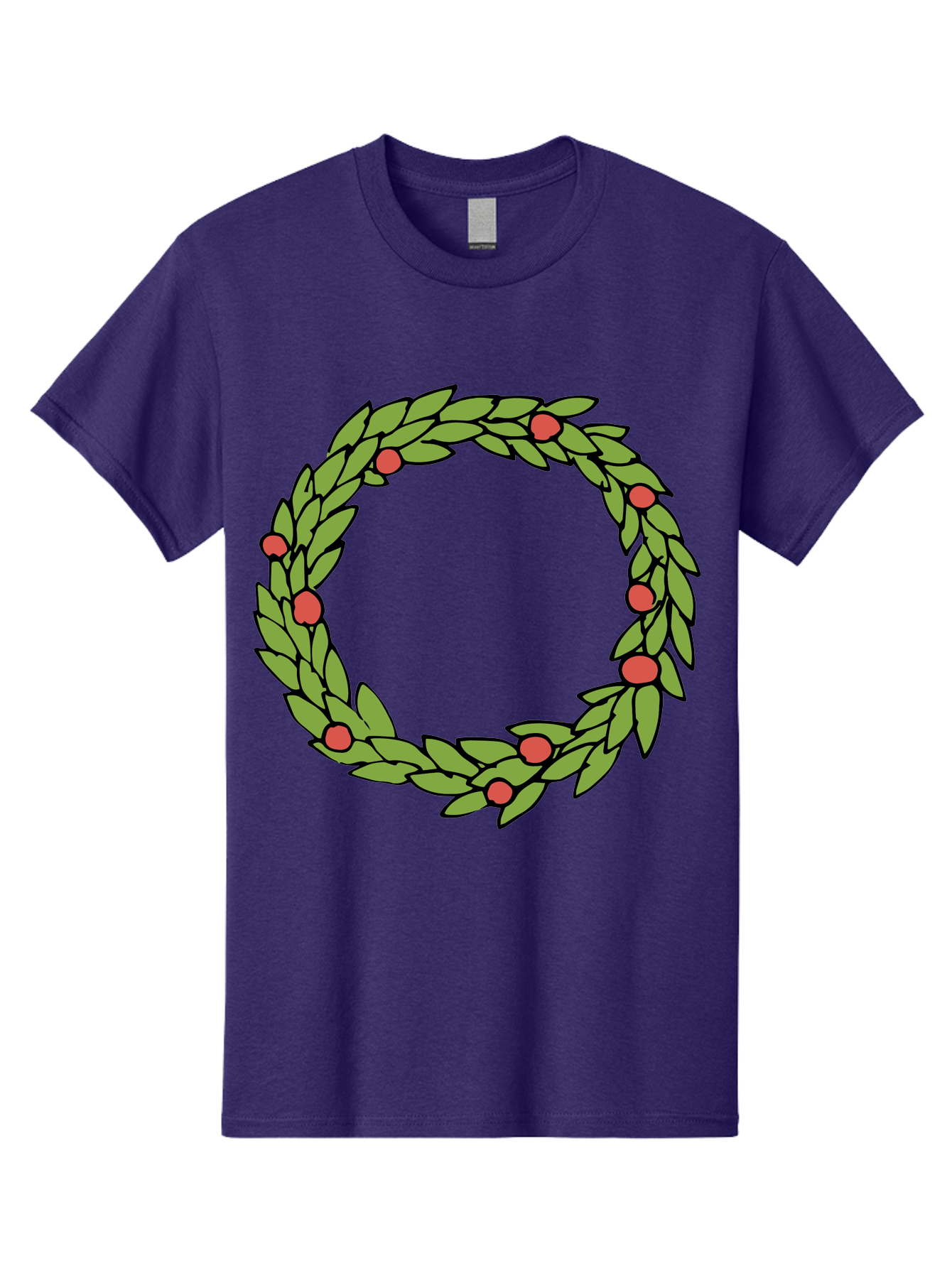 Laurel-Wreath Men'S Graphic Tee, 100% Cotton, Comfortable Casual Summer Wear, Machine Washable, Laurel Wreath, Green Leaves, Red Berries, Circular Design, Symbolic Motif, Traditional Emblem, Vintage Decoration, Classic Iconography, - Aaa960 27