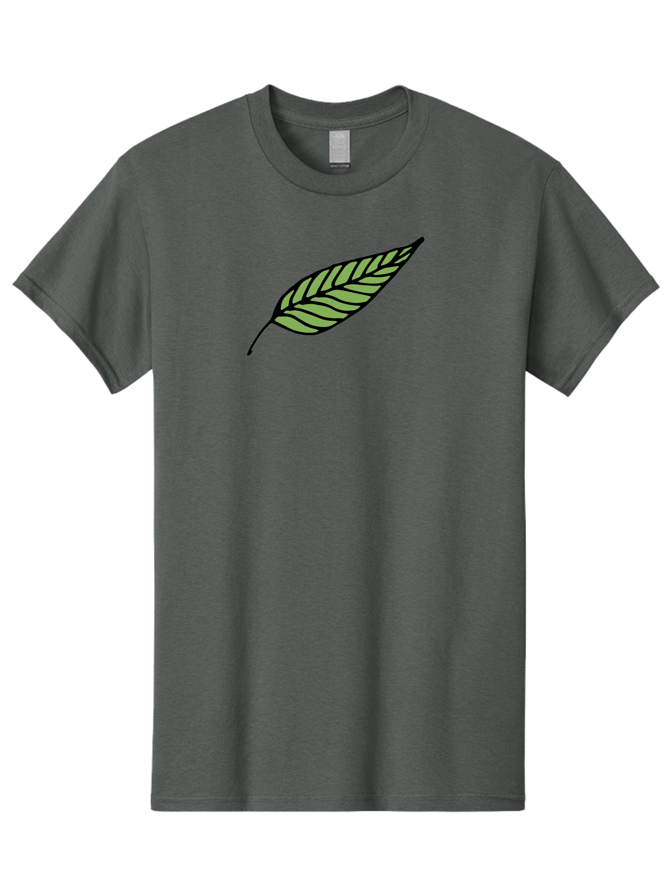 Leaf Men'S Graphic Tee, 100% Cotton, Comfortable Casual Summer Wear, Machine Washable, Leaf Icon, Olive Branch Symbol, Simple Illustration, Black Outline, Green Leaf, Minimalist Design, Symbolic Representation, Peace Symbol, - Aaa965 3