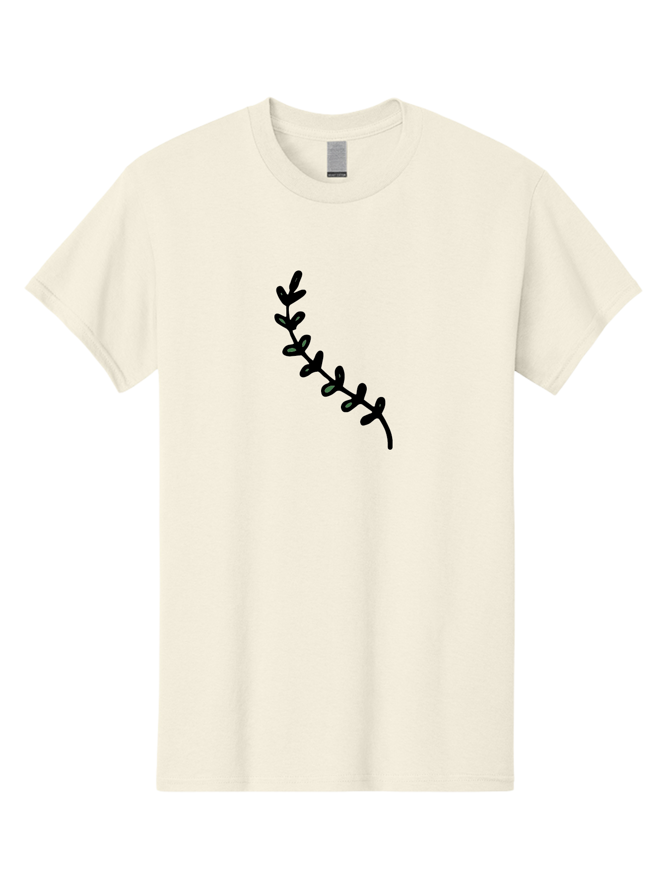 Leafy-Branch Men'S Graphic Tee, 100% Cotton, Comfortable Casual Summer Wear, Machine Washable, Simple Vine, Curved Stem, Black Leaves, Grey Highlights, Digital Art, Minimalist Design, Simple Shapes, Modern Illustration, Stylized Foliage, - Aaa966 17