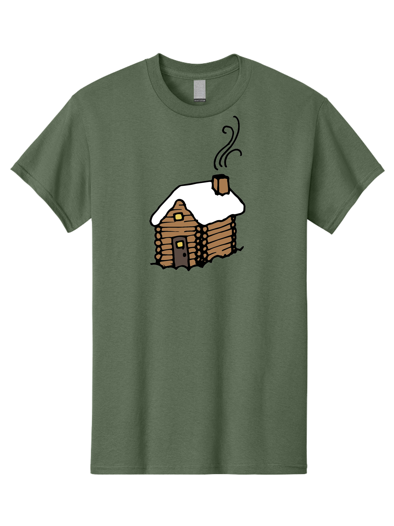 Log-Cabin Men'S Graphic Tee, 100% Cotton, Comfortable Casual Summer Wear, Machine Washable, Cozy Log Cabin, Snow-Covered Roof, Warm Fireplace, Snowy Landscape, Winter Wonderland, Rustic Charm, Cabin In The Woods - Aaa972 15