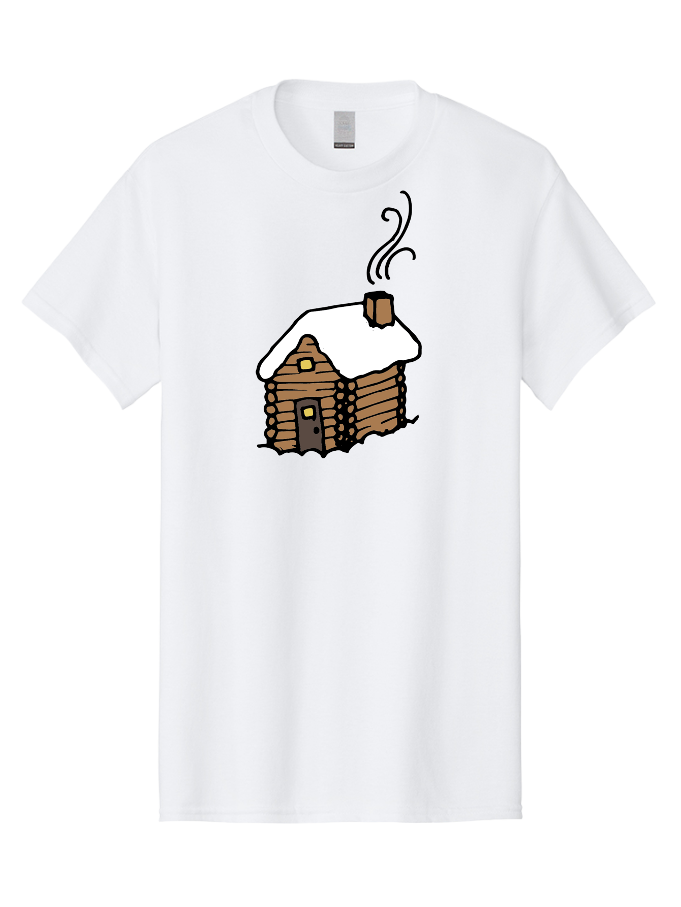 Log-Cabin Men'S Graphic Tee, 100% Cotton, Comfortable Casual Summer Wear, Machine Washable, Cozy Log Cabin, Snow-Covered Roof, Warm Fireplace, Snowy Landscape, Winter Wonderland, Rustic Charm, Cabin In The Woods - Aaa972 29