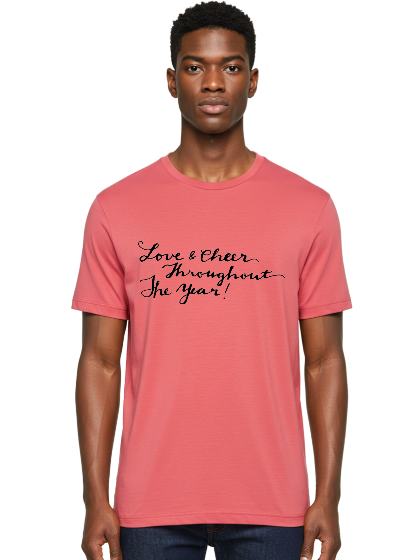 Love-Cheer-Throughout-The-Year-1 Men'S Graphic Tee, 100% Cotton, Comfortable Casual Summer Wear, Machine Washable, Love And Cheer, Inspirational Quote, Motivational Message, Positive Vibes, Happy Thoughts, Uplifting Words, - Aaa973 22