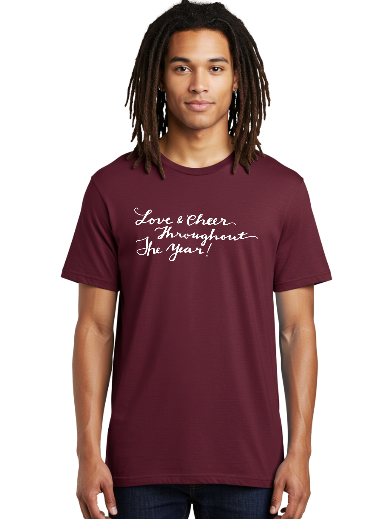 Love-Cheer-Throughout-The-Year Men'S Graphic Tee, 100% Cotton, Comfortable Casual Summer Wear, Machine Washable, Love & Cheer, Inspirational Quote, Motivational Message, Festive Greeting, Joyful Sentiment, Cursive Script, Positive Vibes, - Aaa974 22
