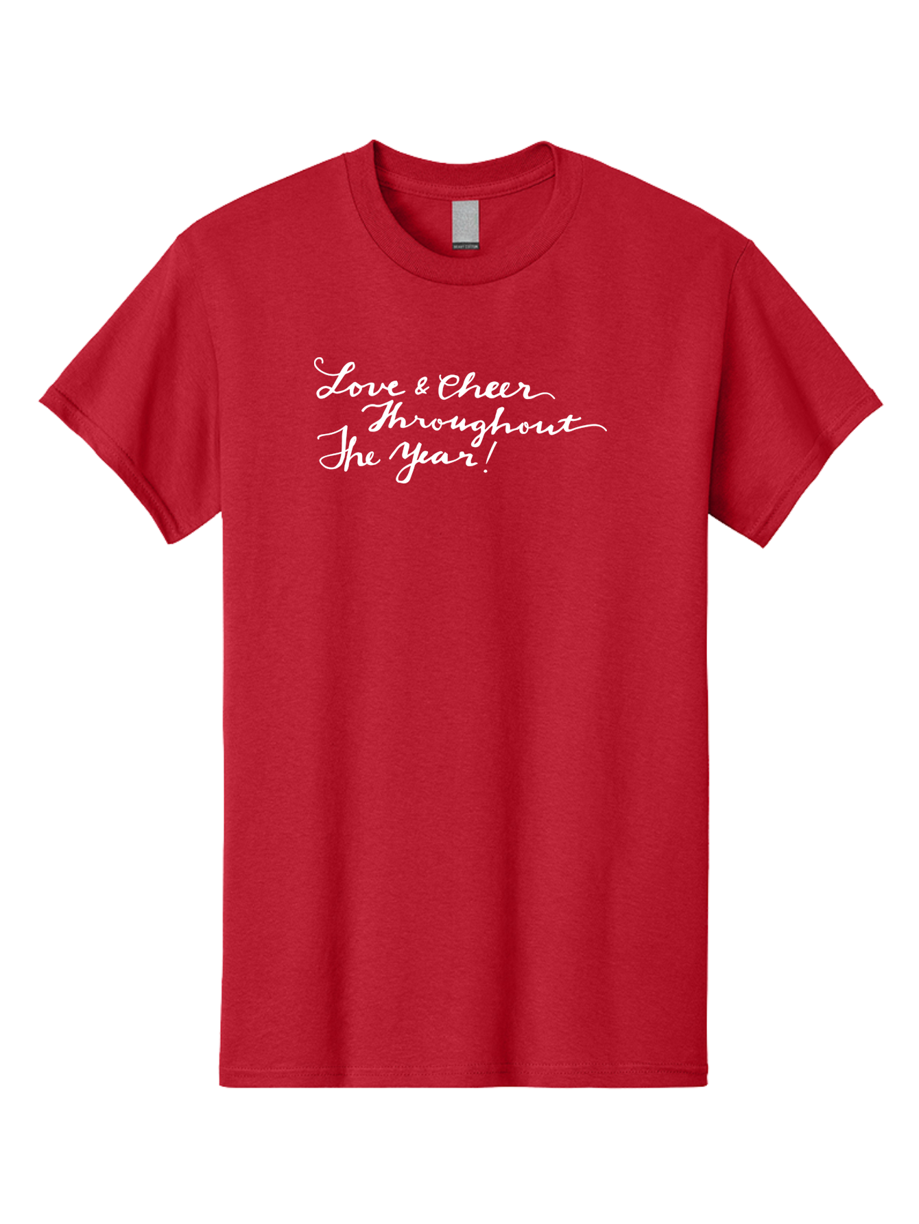 Love-Cheer-Throughout-The-Year Men'S Graphic Tee, 100% Cotton, Comfortable Casual Summer Wear, Machine Washable, Love & Cheer, Inspirational Quote, Motivational Message, Festive Greeting, Joyful Sentiment, Cursive Script, Positive Vibes, - Aaa974 15