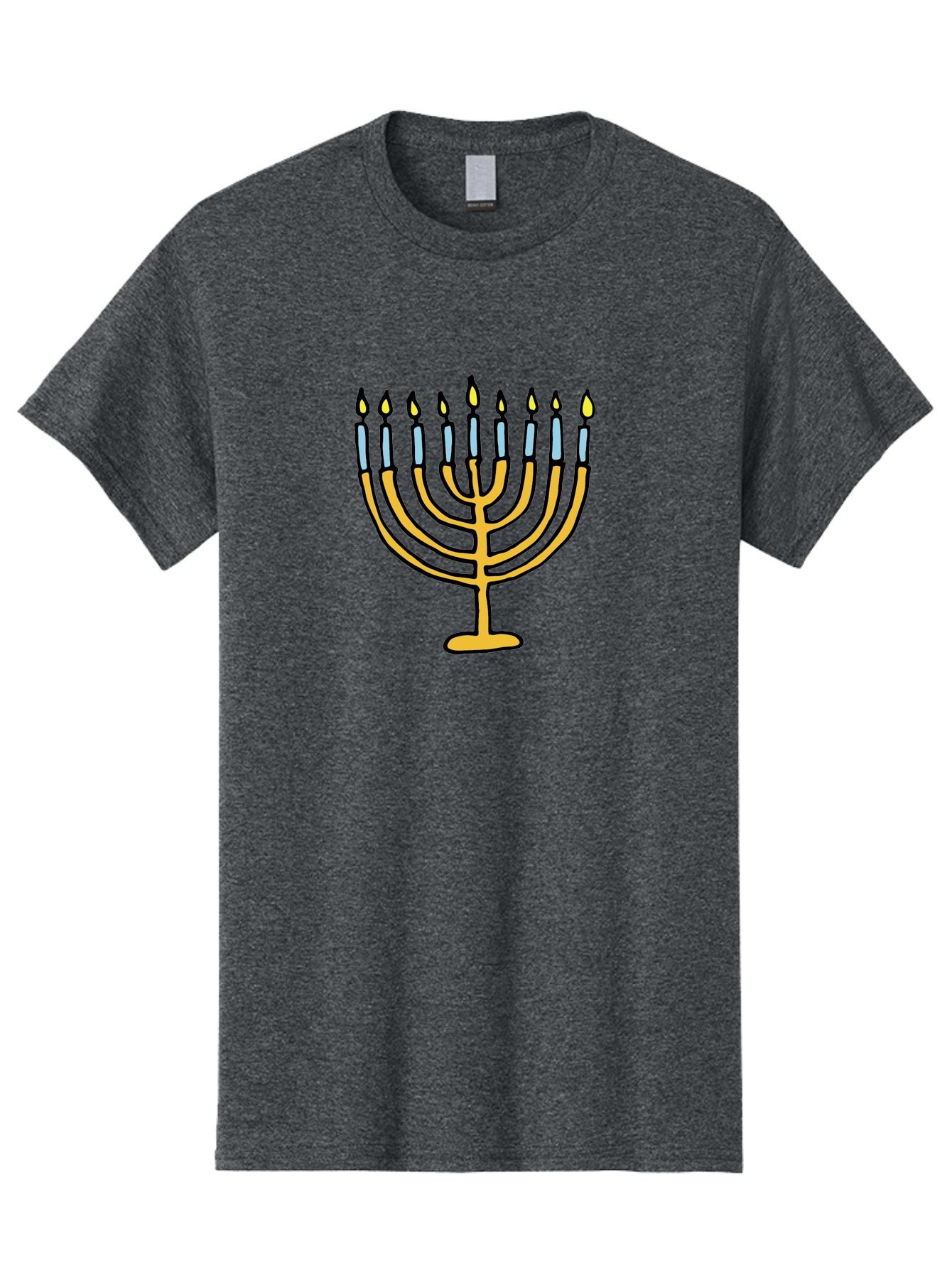 Menorah Men'S Graphic Tee, 100% Cotton, Comfortable Casual Summer Wear, Machine Washable, Menorah Candles, Hanukkah Celebration, Jewish Tradition, Festival Of Lights, Eight Days Of Light, Chanukah, Menorah Illustration, Hanukkah Menorah - Aaa977 7