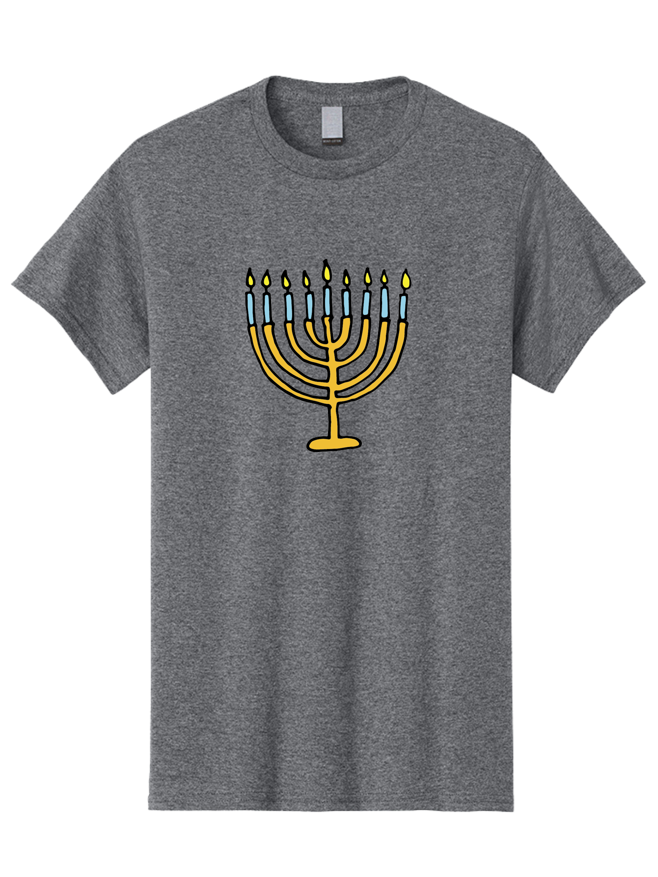 Menorah Men'S Graphic Tee, 100% Cotton, Comfortable Casual Summer Wear, Machine Washable, Menorah Candles, Hanukkah Celebration, Jewish Tradition, Festival Of Lights, Eight Days Of Light, Chanukah, Menorah Illustration, Hanukkah Menorah - Aaa977 9