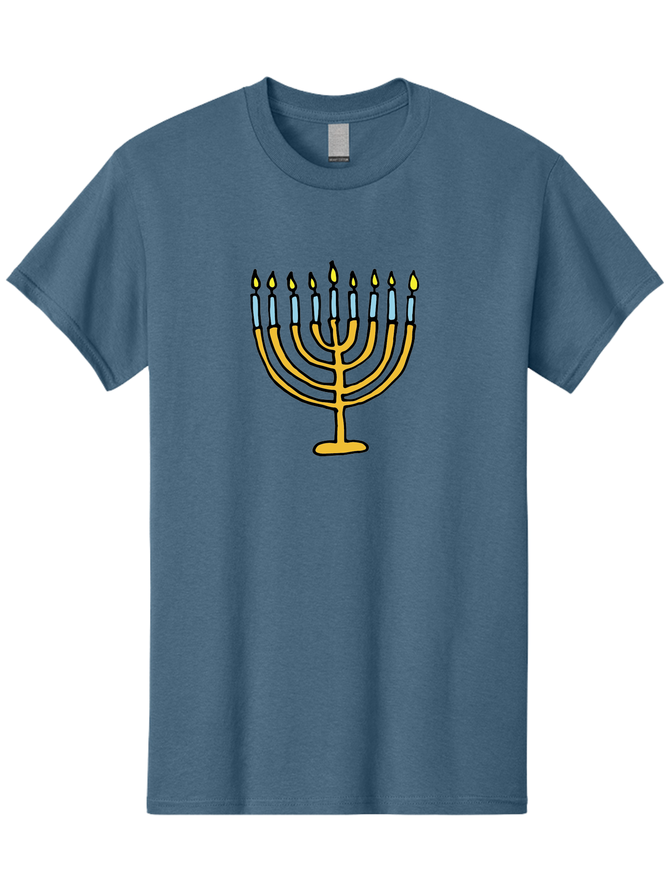 Menorah Men'S Graphic Tee, 100% Cotton, Comfortable Casual Summer Wear, Machine Washable, Menorah Candles, Hanukkah Celebration, Jewish Tradition, Festival Of Lights, Eight Days Of Light, Chanukah, Menorah Illustration, Hanukkah Menorah - Aaa977 11
