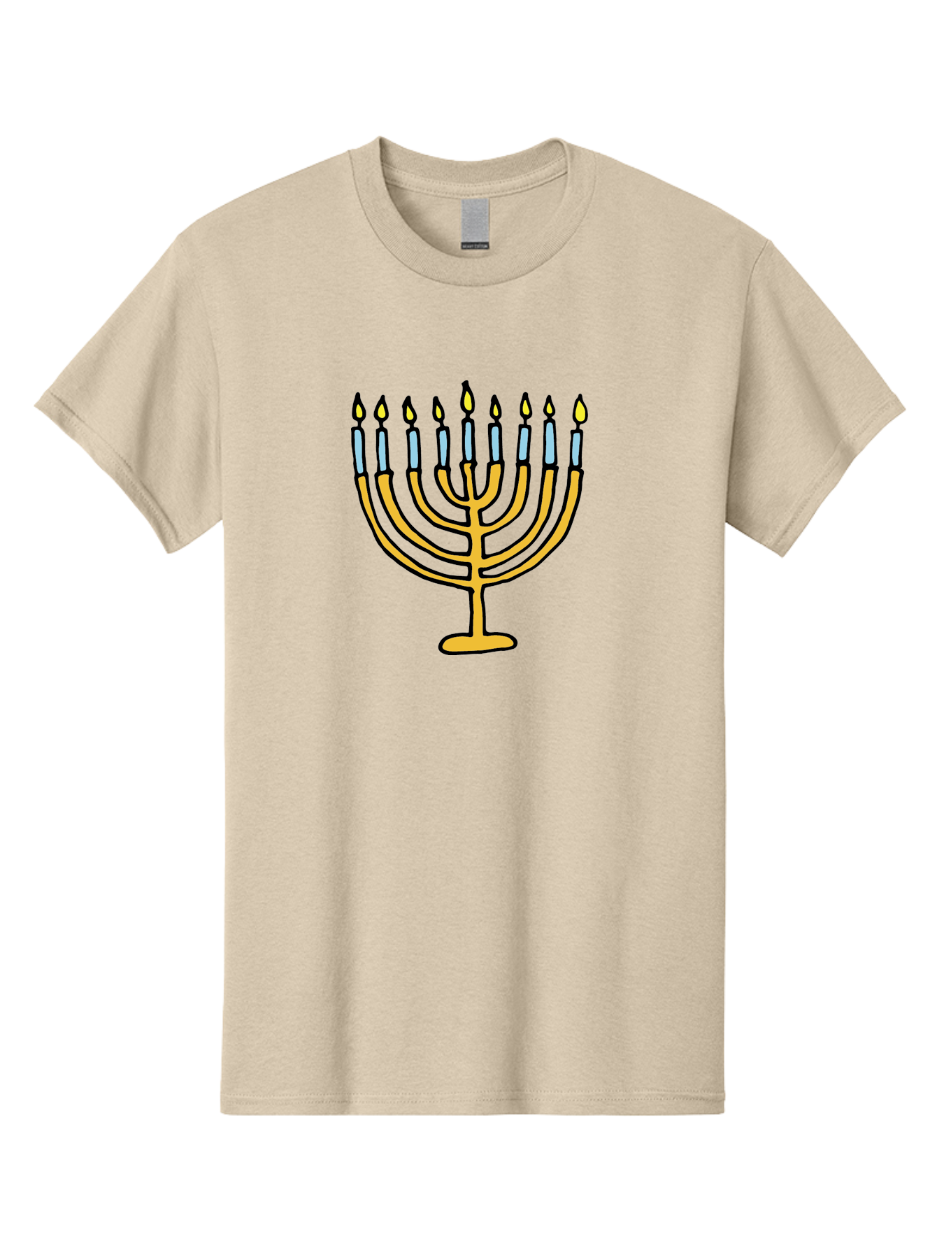 Menorah Men'S Graphic Tee, 100% Cotton, Comfortable Casual Summer Wear, Machine Washable, Menorah Candles, Hanukkah Celebration, Jewish Tradition, Festival Of Lights, Eight Days Of Light, Chanukah, Menorah Illustration, Hanukkah Menorah - Aaa977 27