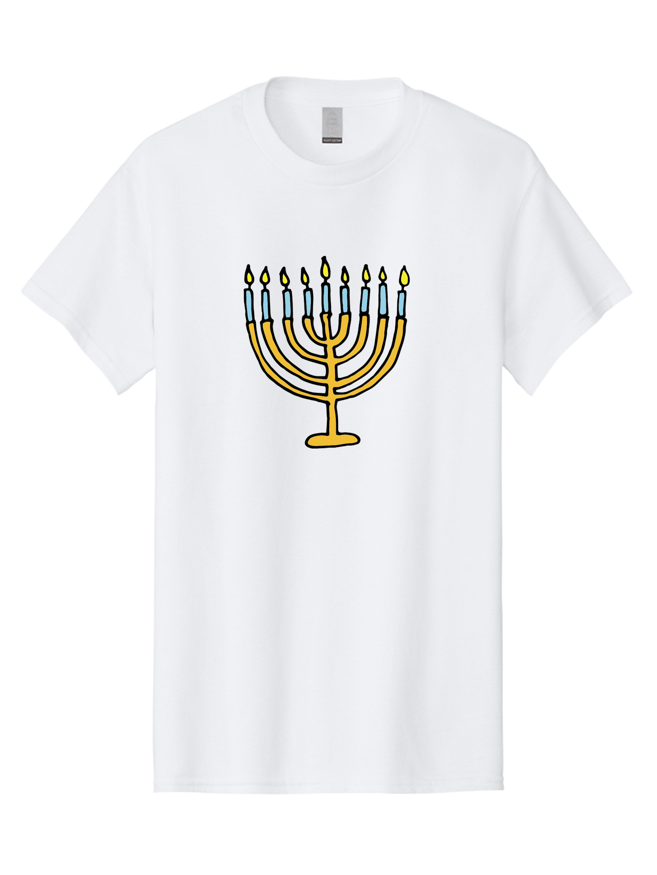 Menorah Men'S Graphic Tee, 100% Cotton, Comfortable Casual Summer Wear, Machine Washable, Menorah Candles, Hanukkah Celebration, Jewish Tradition, Festival Of Lights, Eight Days Of Light, Chanukah, Menorah Illustration, Hanukkah Menorah - Aaa977 29