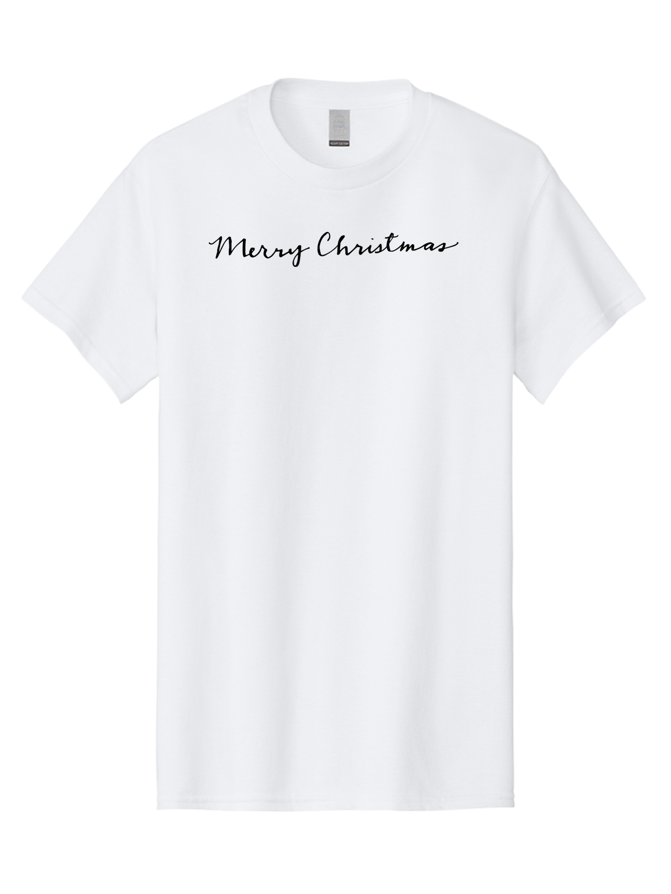 Merry-Christmas-2 Men'S Graphic Tee, 100% Cotton, Comfortable Casual Summer Wear, Machine Washable, Christmas Greeting, Holiday Message, Festive Wishes, Merry Christmas Card, Black Cursive Text, Holiday Season, Christmas Celebration - Aaa981 5