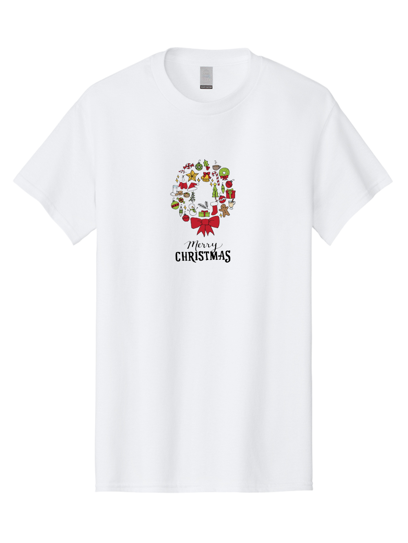 Merry-Christmas-7 Men'S Graphic Tee, 100% Cotton, Comfortable Casual Summer Wear, Machine Washable, Christmas Wreath, Holiday Decorations, Festive Symbols, Red Bow, Christmas Tree, Ornaments, Candy Cane, Gingerbread, Stockings, Gifts, - Aaa986 27