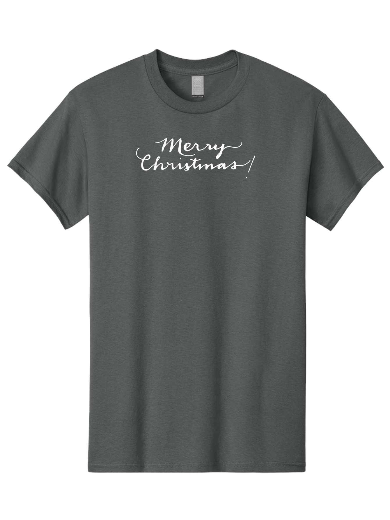 Merry-Christmas-8 Men'S Graphic Tee, 100% Cotton, Comfortable Casual Summer Wear, Machine Washable, Merry Christmas, Holiday Wishes, Festive Greeting, Christmas Message, Joyful Wishes, Holiday Cheer, White Calligraphy - Aaa987 3