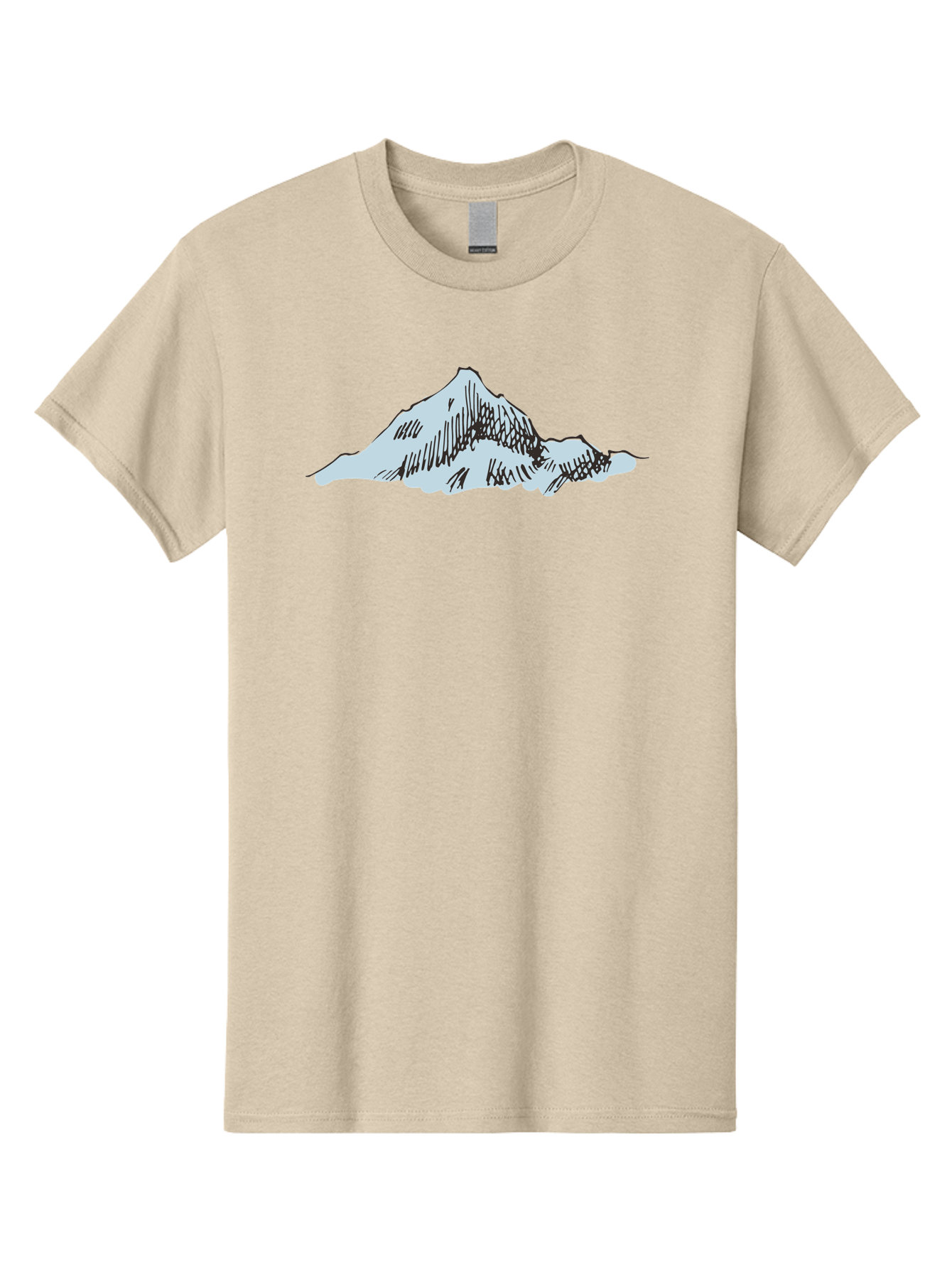 Mountain-Landscape Men'S Graphic Tee, 100% Cotton, Comfortable Casual Summer Wear, Machine Washable, Cartoon Mountain, Sketch Art, Black Lines, Simple Design, Minimalist Style, White Mountain Peak, Abstract Landscape, Illustration Aaa999 5
