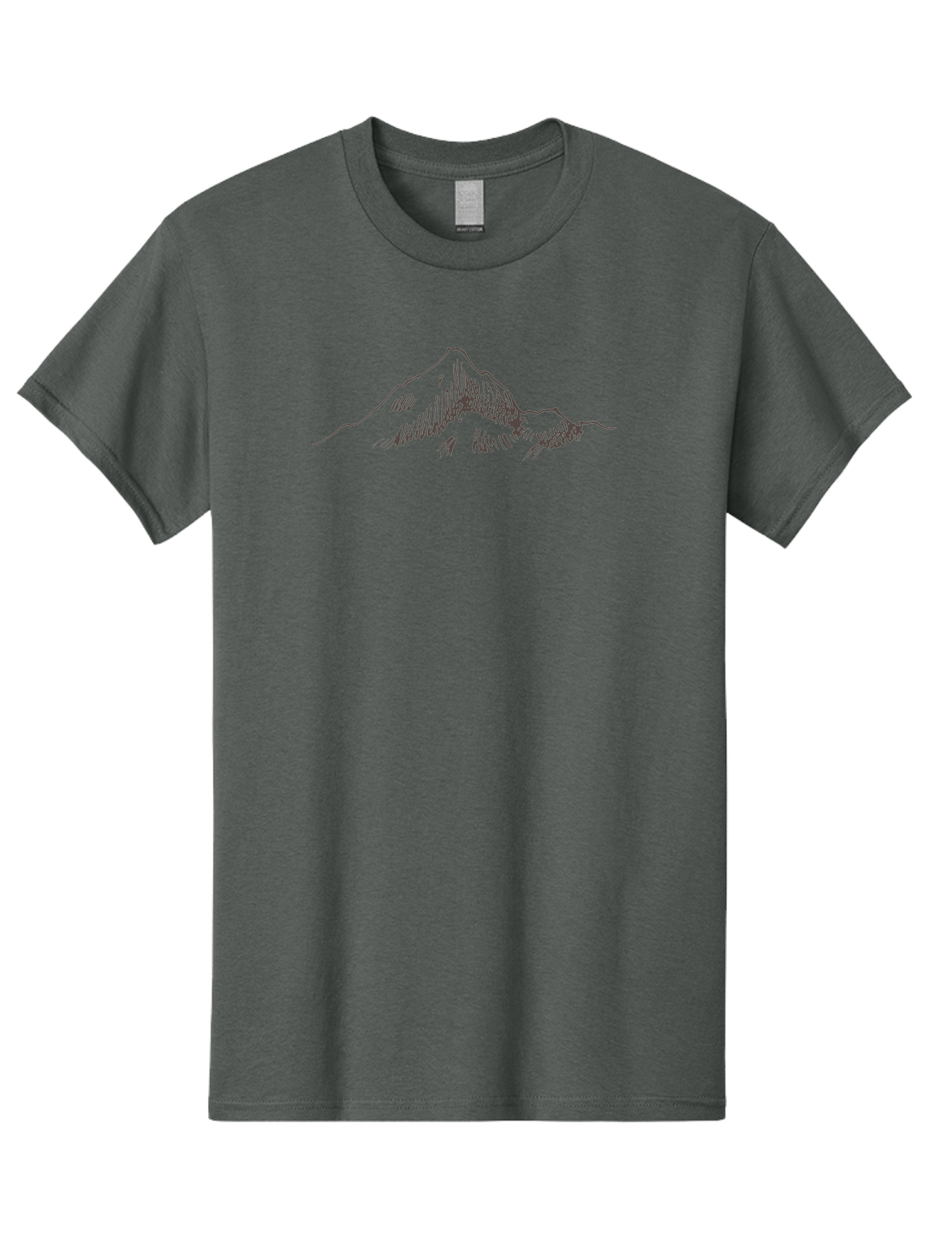 Mountain-Sketch Men'S Graphic Tee, 100% Cotton, Comfortable Casual Summer Wear, Machine Washable, Hand Drawn Mountain, Landscape Drawing, Abstract Art, Minimalist Design, Simple Shapes, Nature-Inspired, Mountain Peak, Artistic Expression Aab000 23