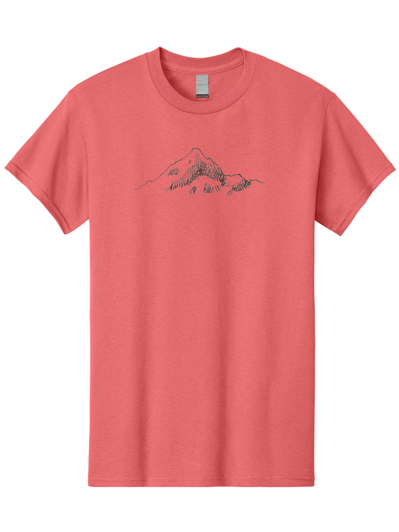 Mountain-Sketch Men'S Graphic Tee, 100% Cotton, Comfortable Casual Summer Wear, Machine Washable, Hand Drawn Mountain, Landscape Drawing, Abstract Art, Minimalist Design, Simple Shapes, Nature-Inspired, Mountain Peak, Artistic Expression Aab000 25