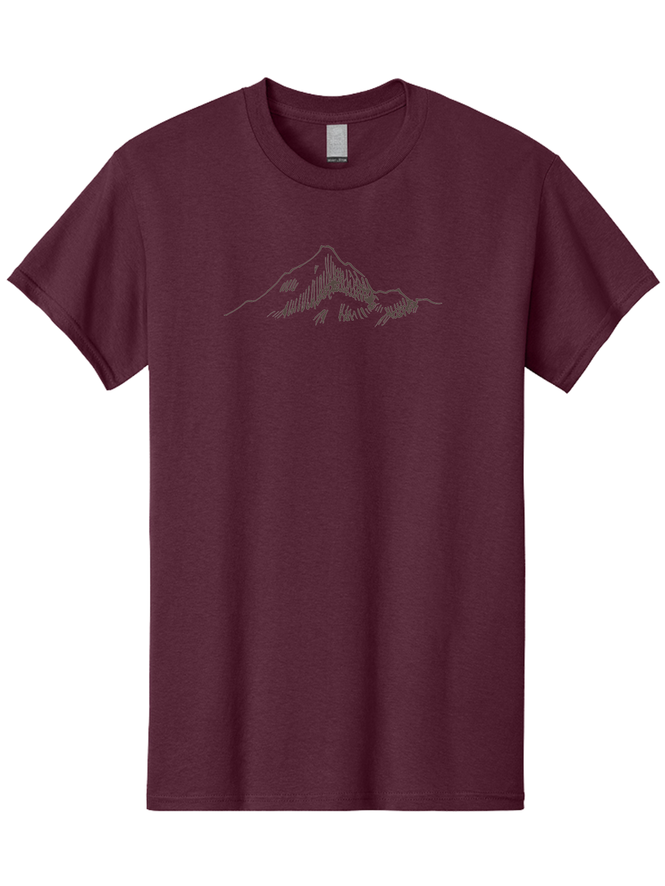 Mountain-Sketch Men'S Graphic Tee, 100% Cotton, Comfortable Casual Summer Wear, Machine Washable, Hand Drawn Mountain, Landscape Drawing, Abstract Art, Minimalist Design, Simple Shapes, Nature-Inspired, Mountain Peak, Artistic Expression Aab000 27