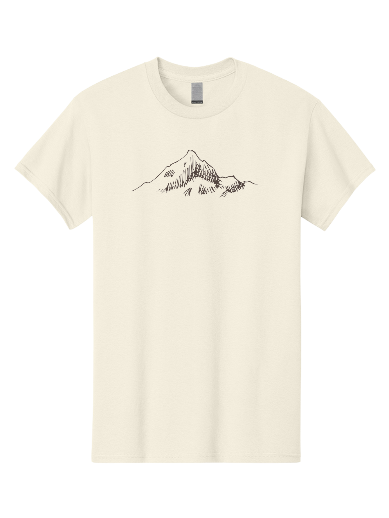 Mountain-Sketch Men'S Graphic Tee, 100% Cotton, Comfortable Casual Summer Wear, Machine Washable, Hand Drawn Mountain, Landscape Drawing, Abstract Art, Minimalist Design, Simple Shapes, Nature-Inspired, Mountain Peak, Artistic Expression Aab000 7